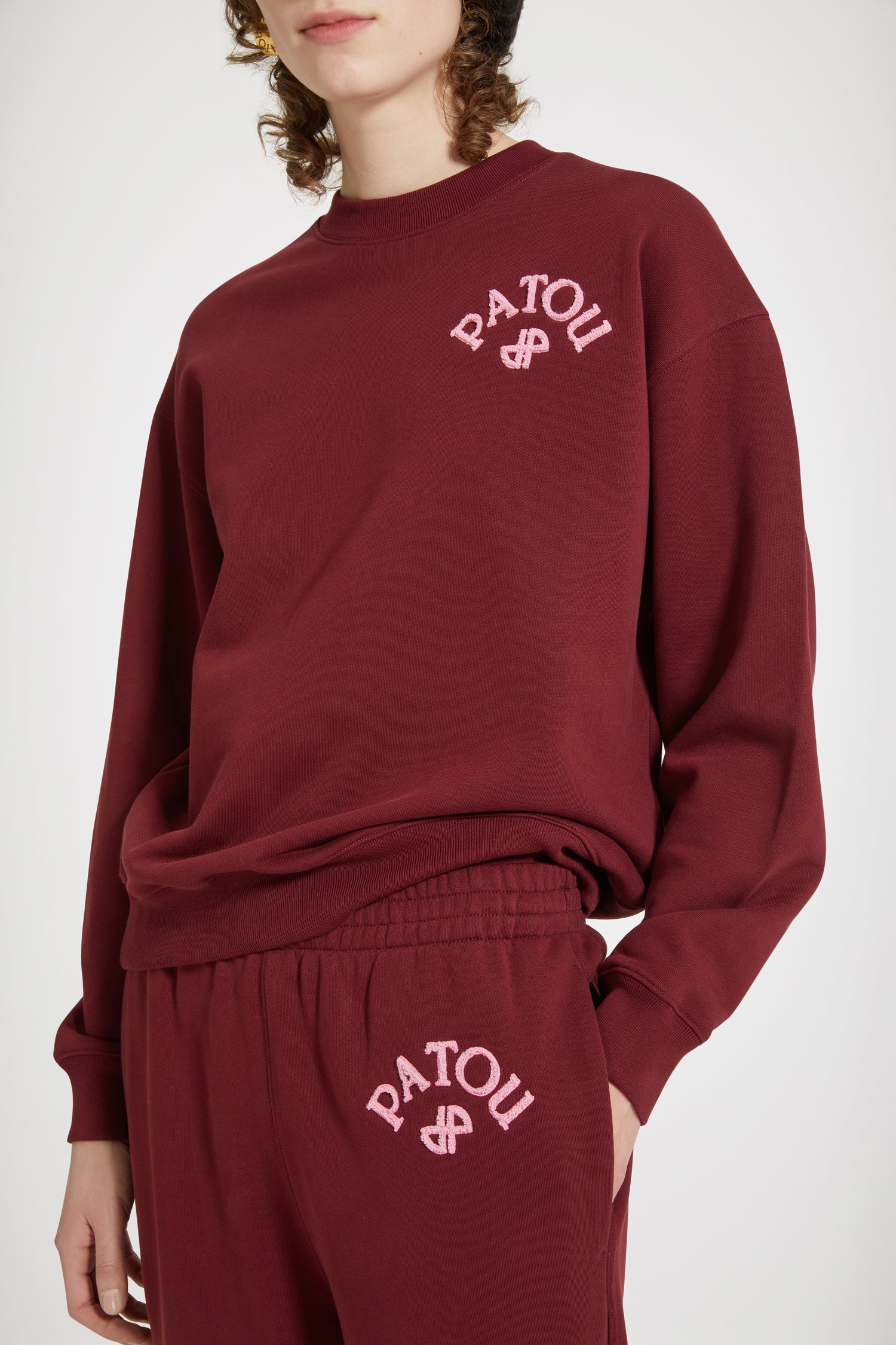 Patou Bouclette JE091 sweat coton bio Ruby Wine