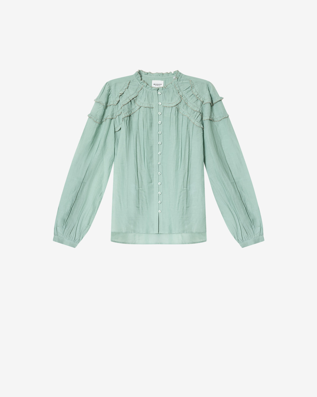 Isabel Marant Christa blouse sauge coton volants