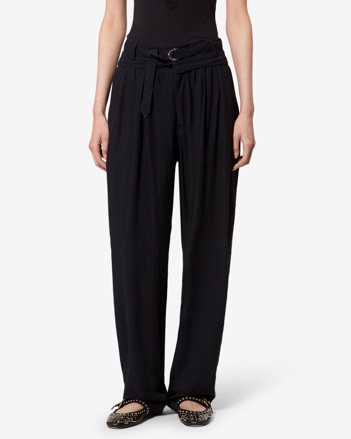 Isabel Marant Pantalons Celia pantalon noir lin large