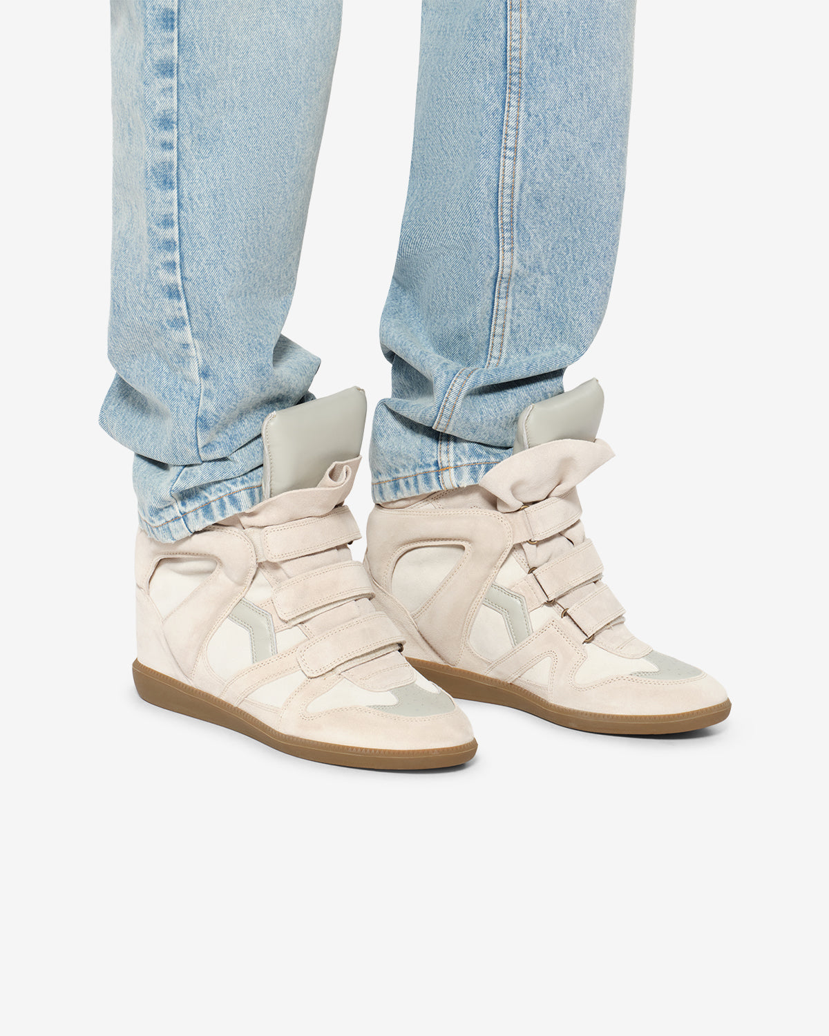 Isabel Marant Bekett baskets compensées écru 5 cm