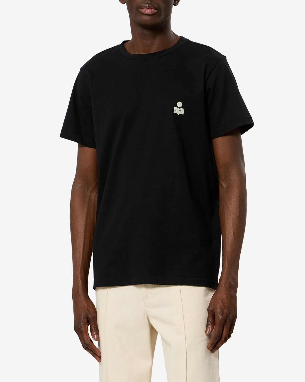 Isabel Marant Zafferh t-shirt noir ecru coton logo