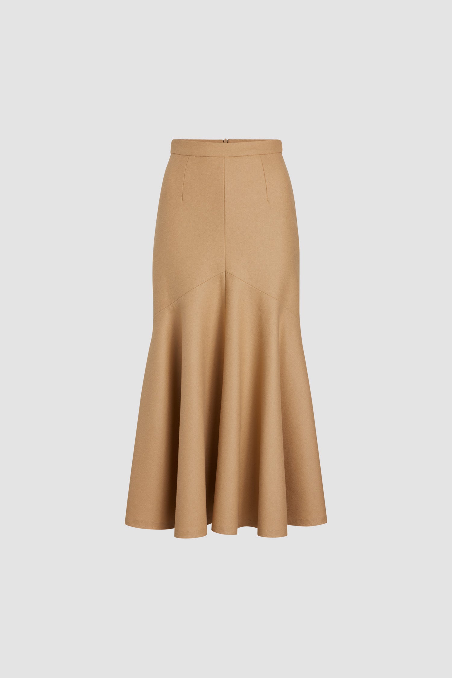 Patou SK069 jupe midi sirène gris sable laine