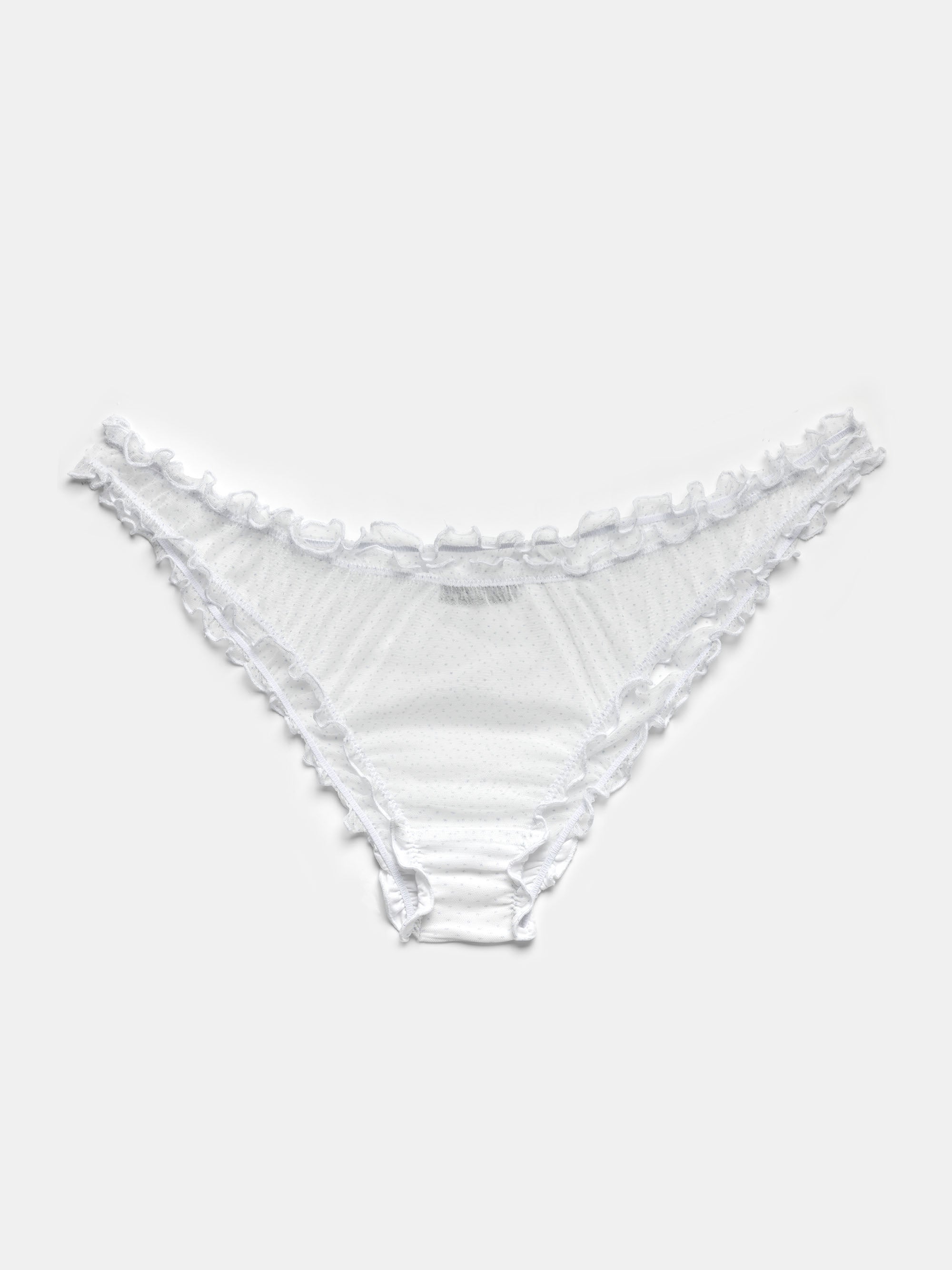 Ester Manas Lingerie culotte volants pois blanc XL mesh