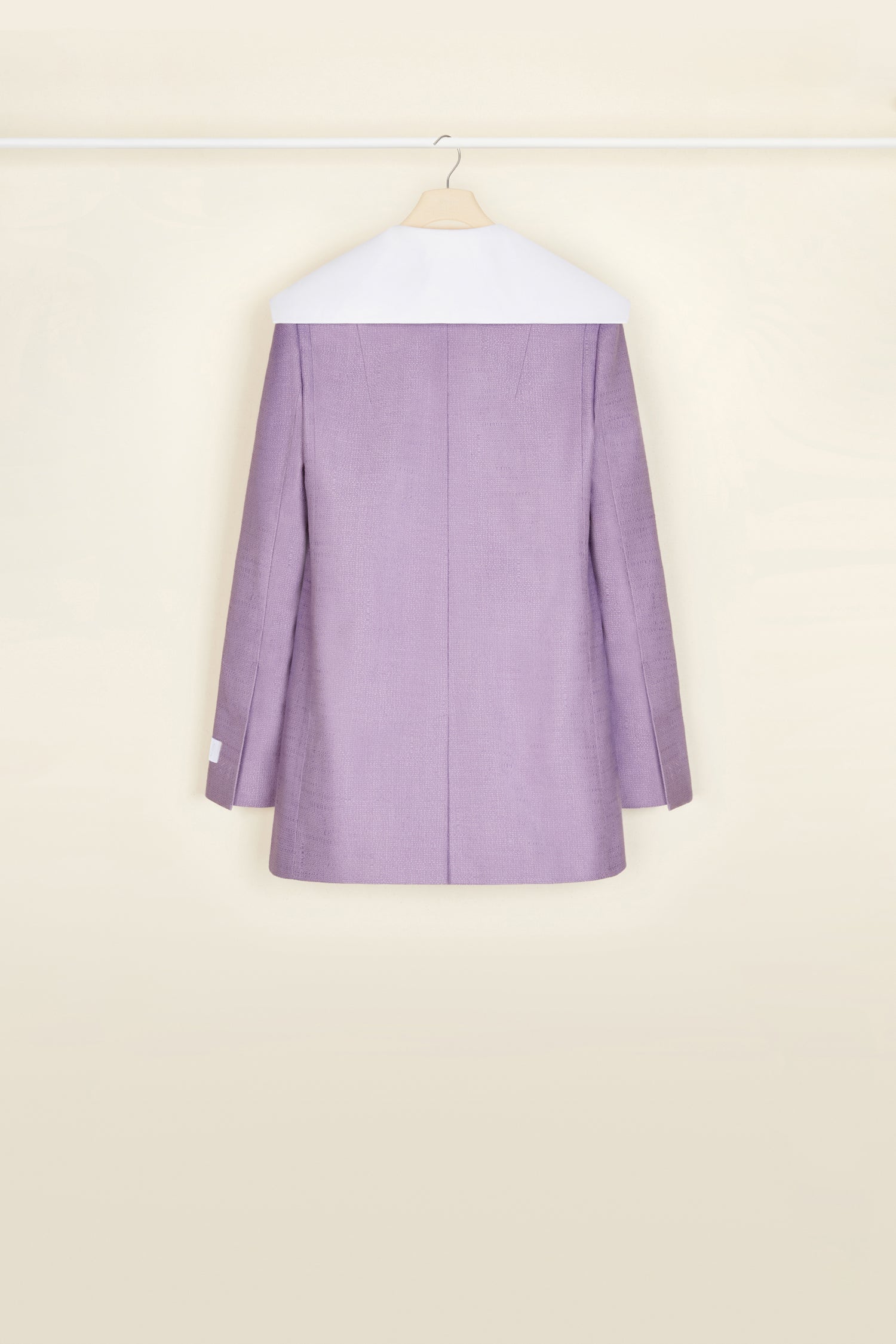 Patou A21JA019 veste tweed coton lavande col amovible