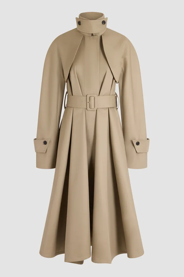Patou OU051 trench coton bio beige Parchment 36