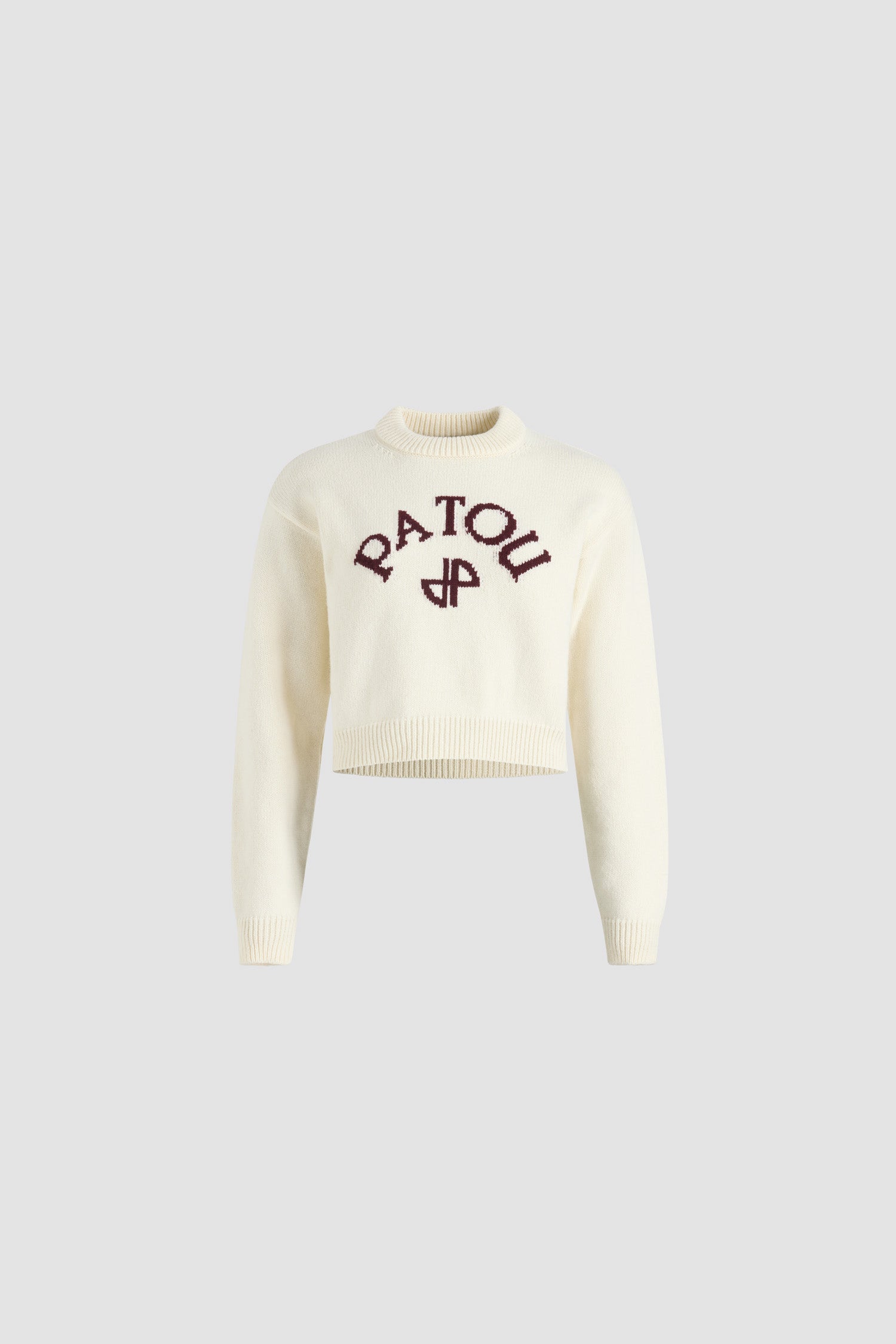 Patou KN278 pull laine cachemire blanc logo JP