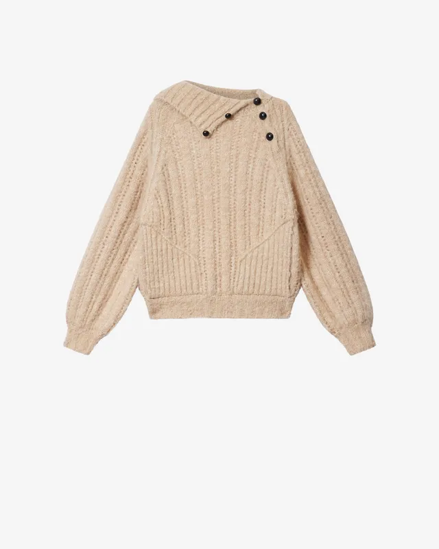 Isabel Marant Lily pull beige alpaga col montant
