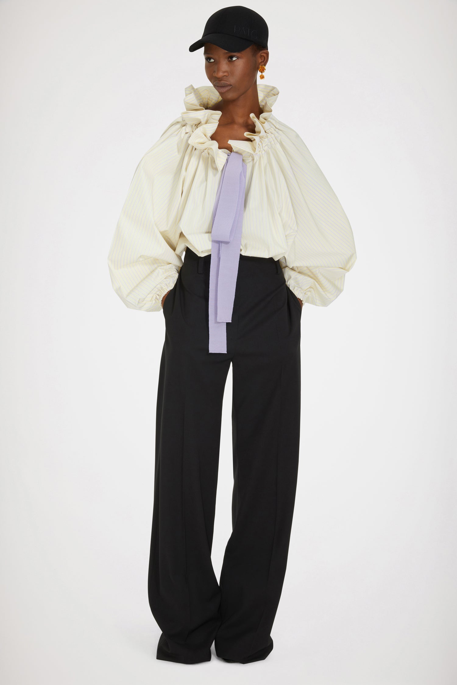 Patou Tops TO017 top manches bouffantes coton bio jaune