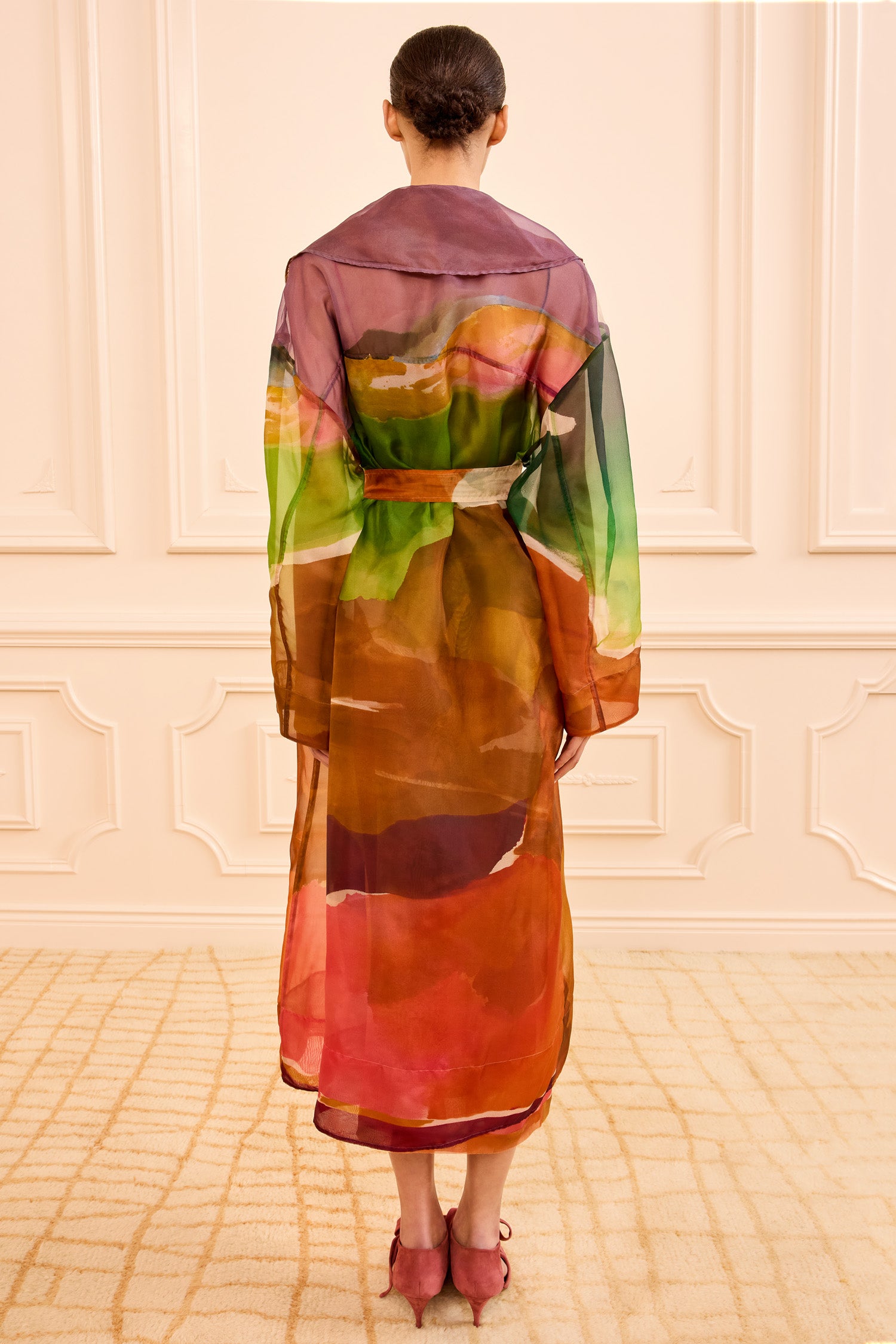 Ulla Johnson Novalie Trench Soie Organza Multicolore