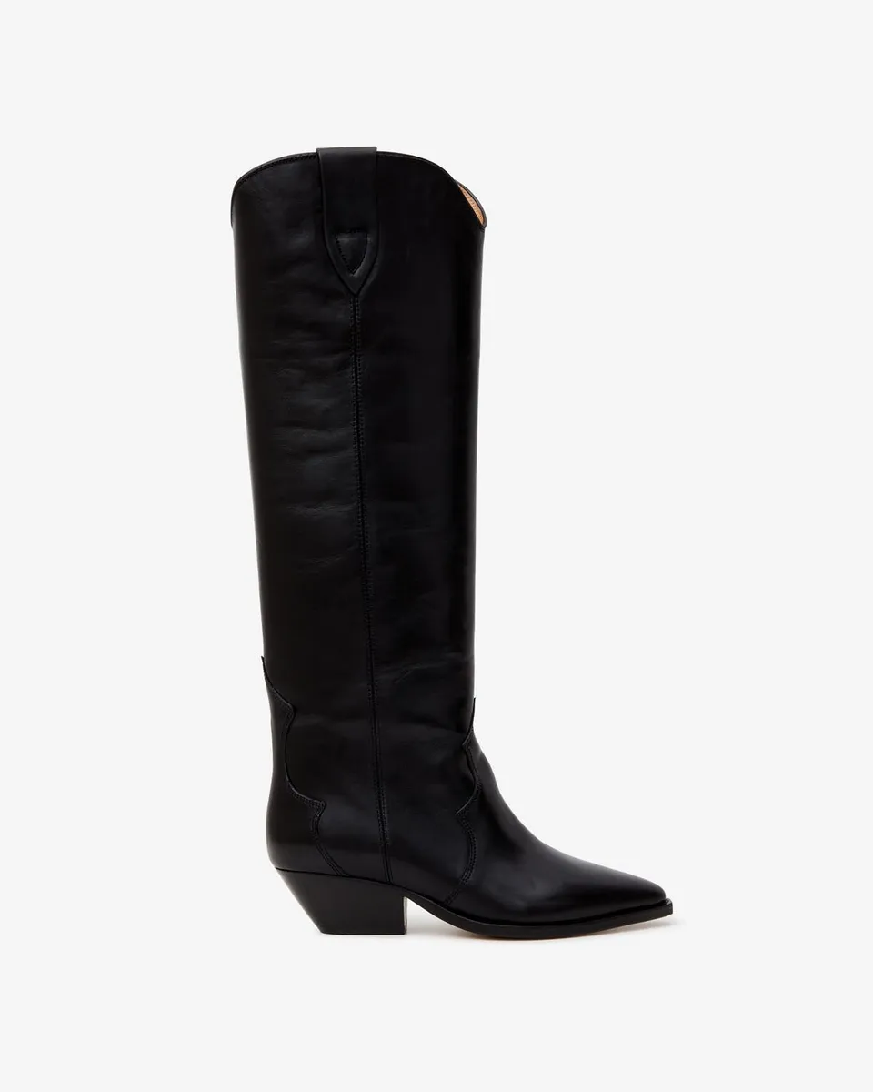 Isabel Marant Denvee bottes santiag cuir noir talon 4 cm