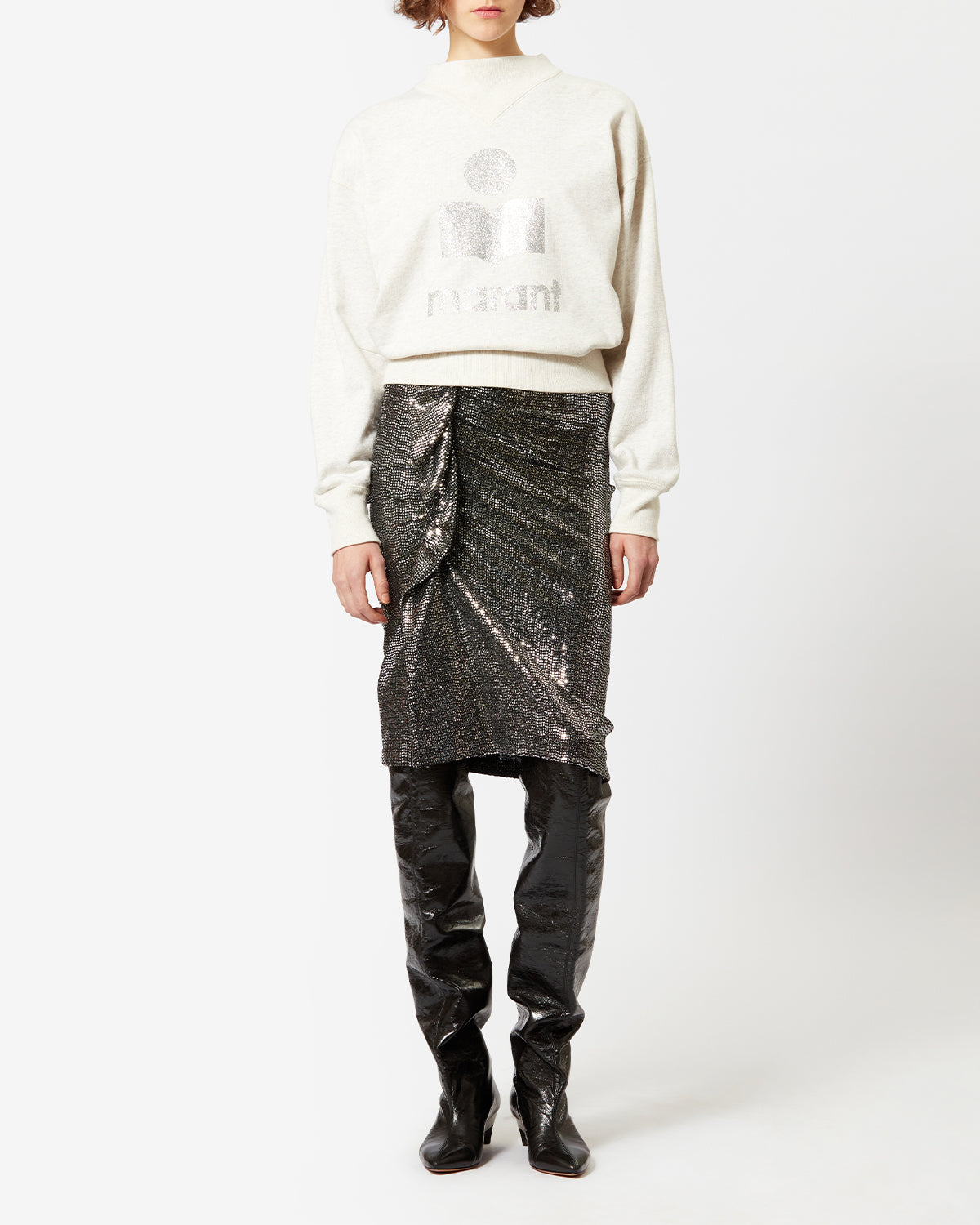 Isabel Marant Moby sweatshirt écru coton logo Marant
