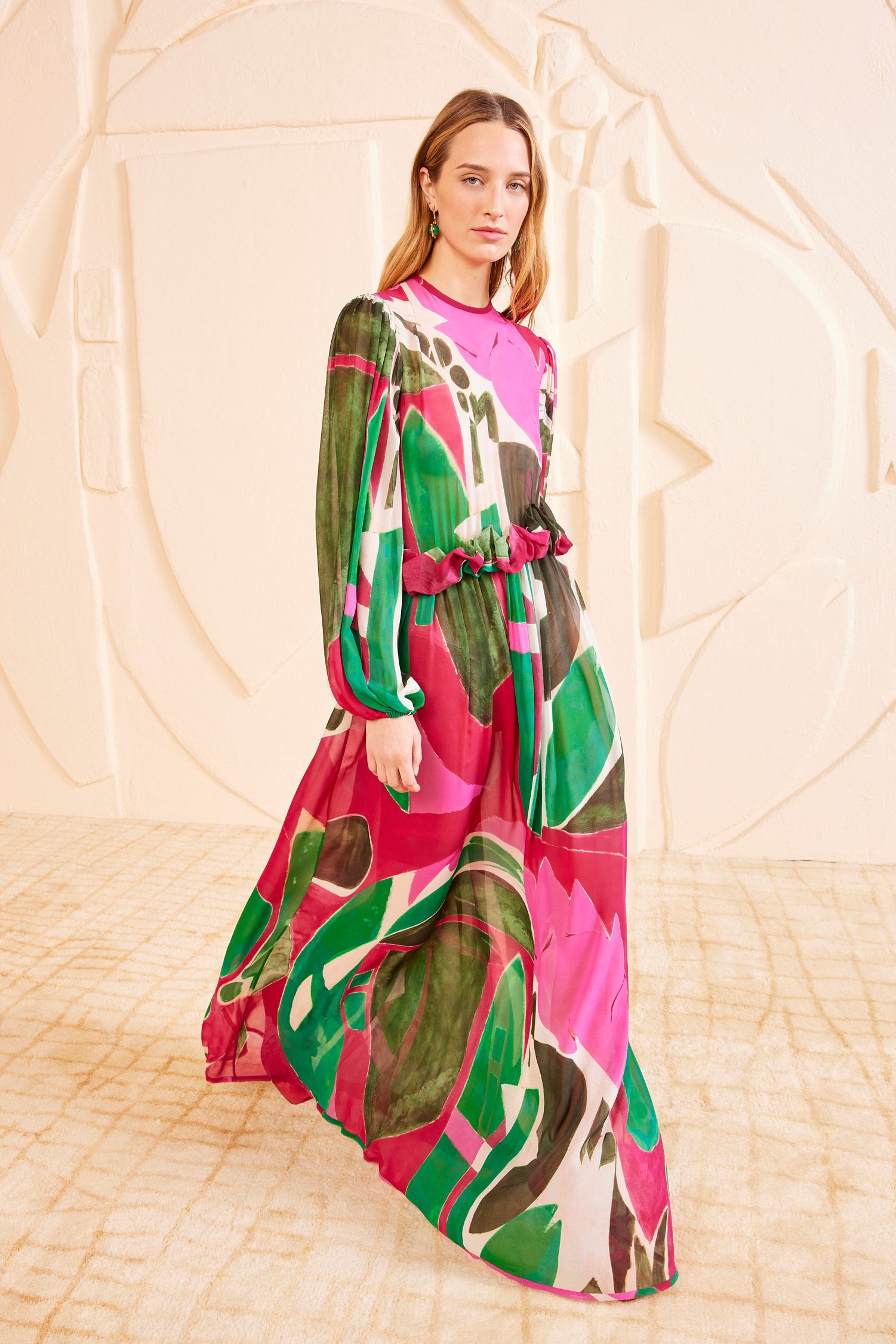 Ulla Johnson Gracelyn robe soie maxi multicolore