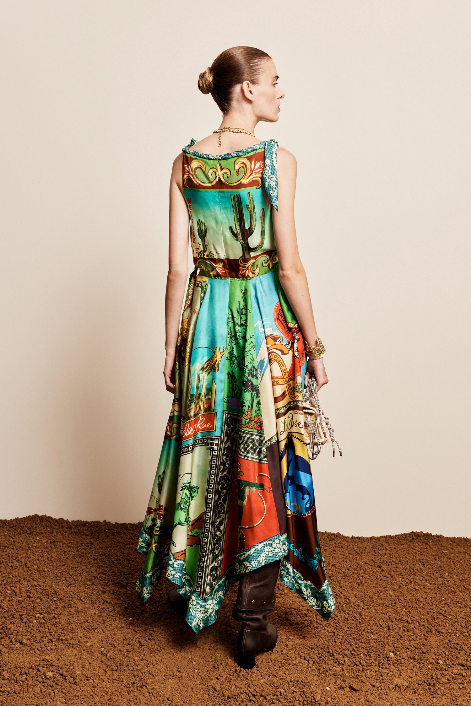 Alemais Ace Silk Scarf Dress robe midi soie