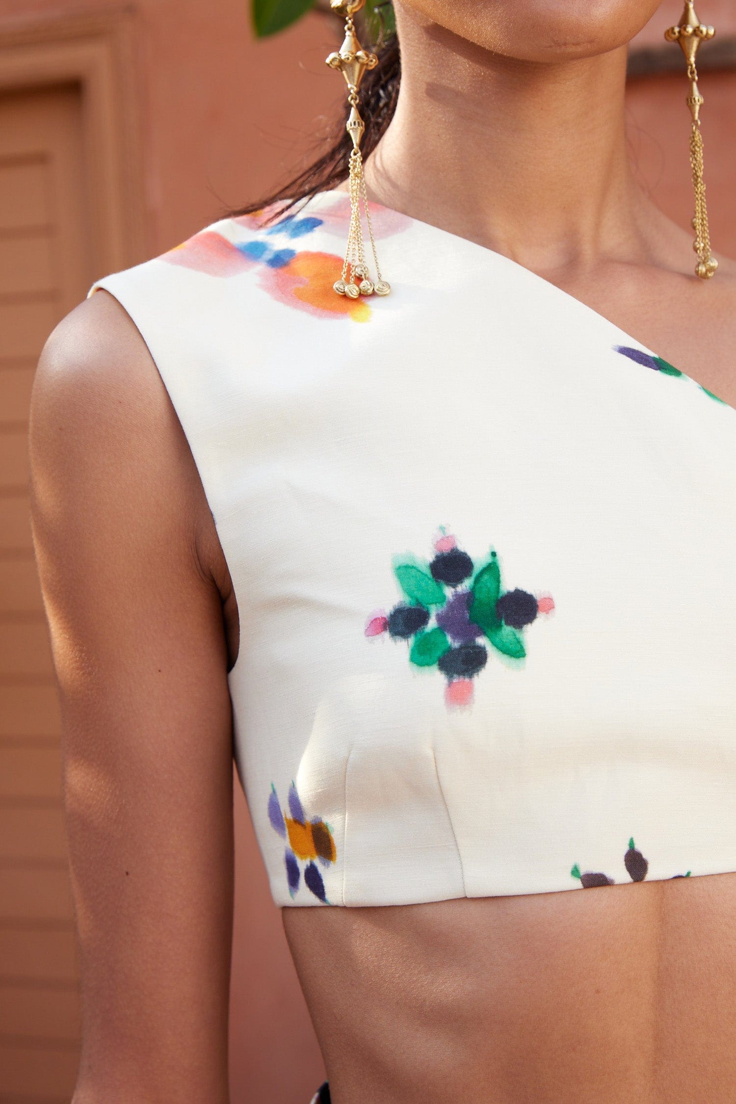 Alemaïs Sidi One Shoulder Top ajusté lin taille 8