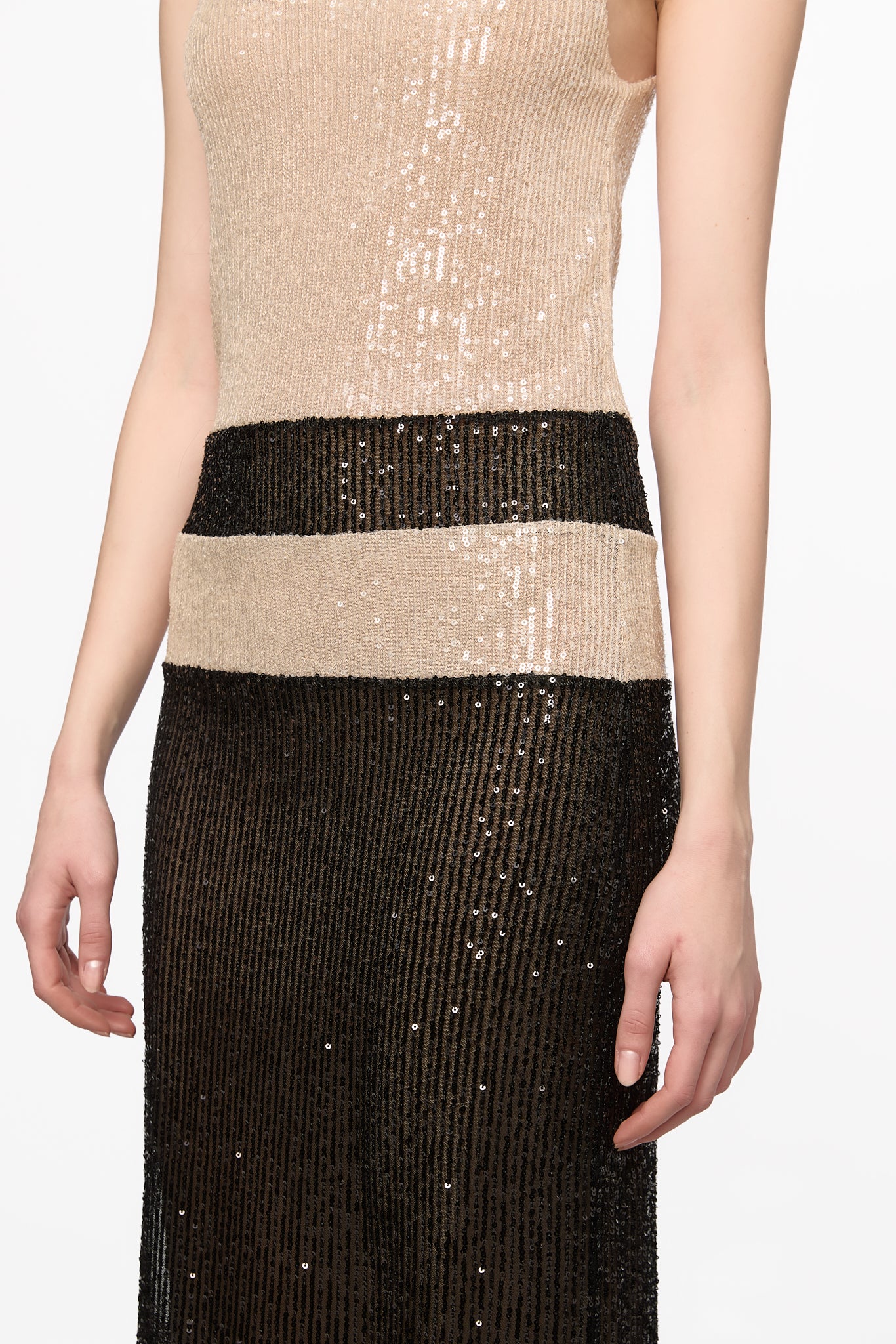 ATU Body Couture Sequins robe midi noir sequins plumes taille S