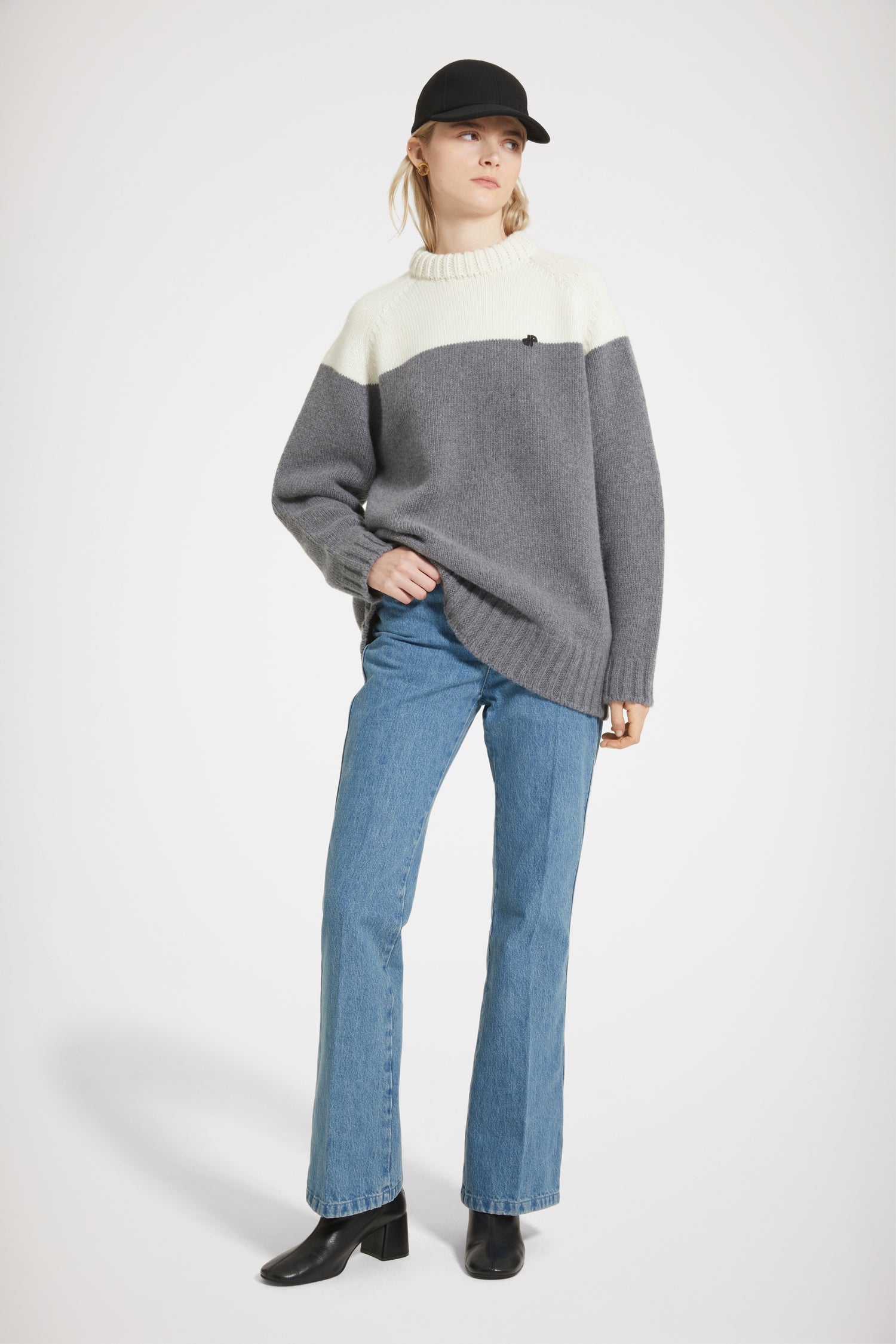 Patou pull col rond KN145 laine cachemire graphite XS-XXL