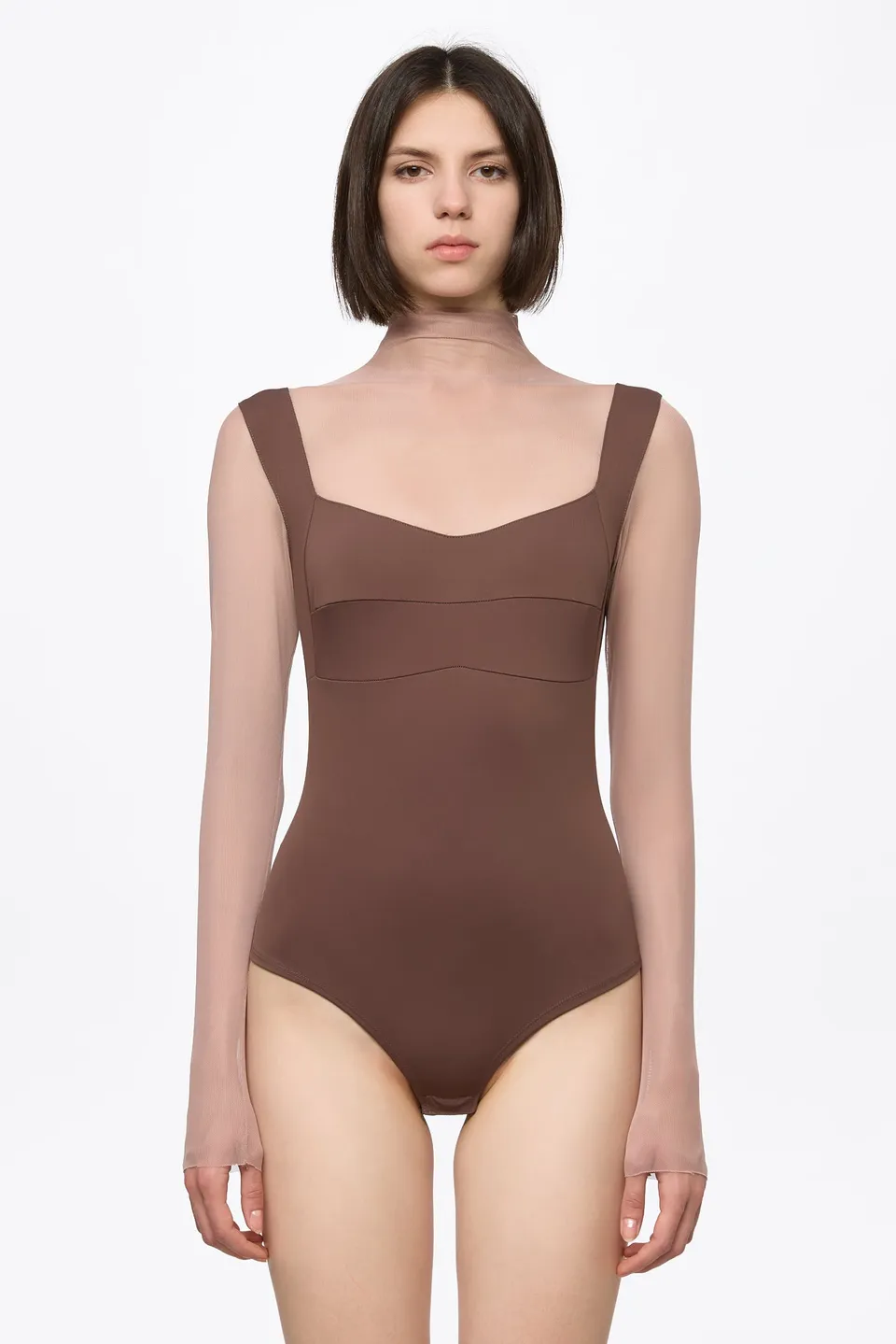 ATU Body Couture Bodysuits body corset marron manches longues