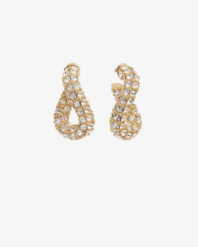Isabel Marant Shiny Boucles doré cristaux transparent