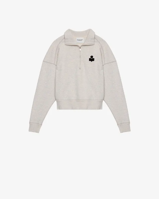 Isabel Marant Ross sweatshirt écru col montant zip