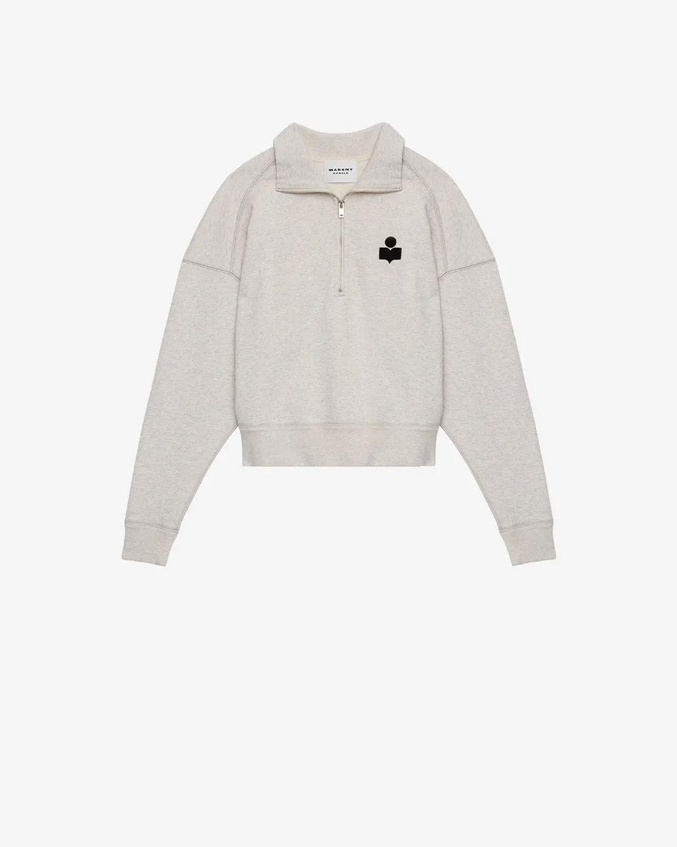 Isabel Marant Ross sweatshirt écru col montant zip
