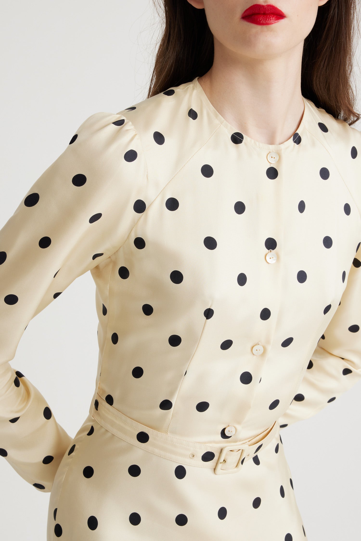 Patou DR147 robe maxi soie bio pois Angora Dots