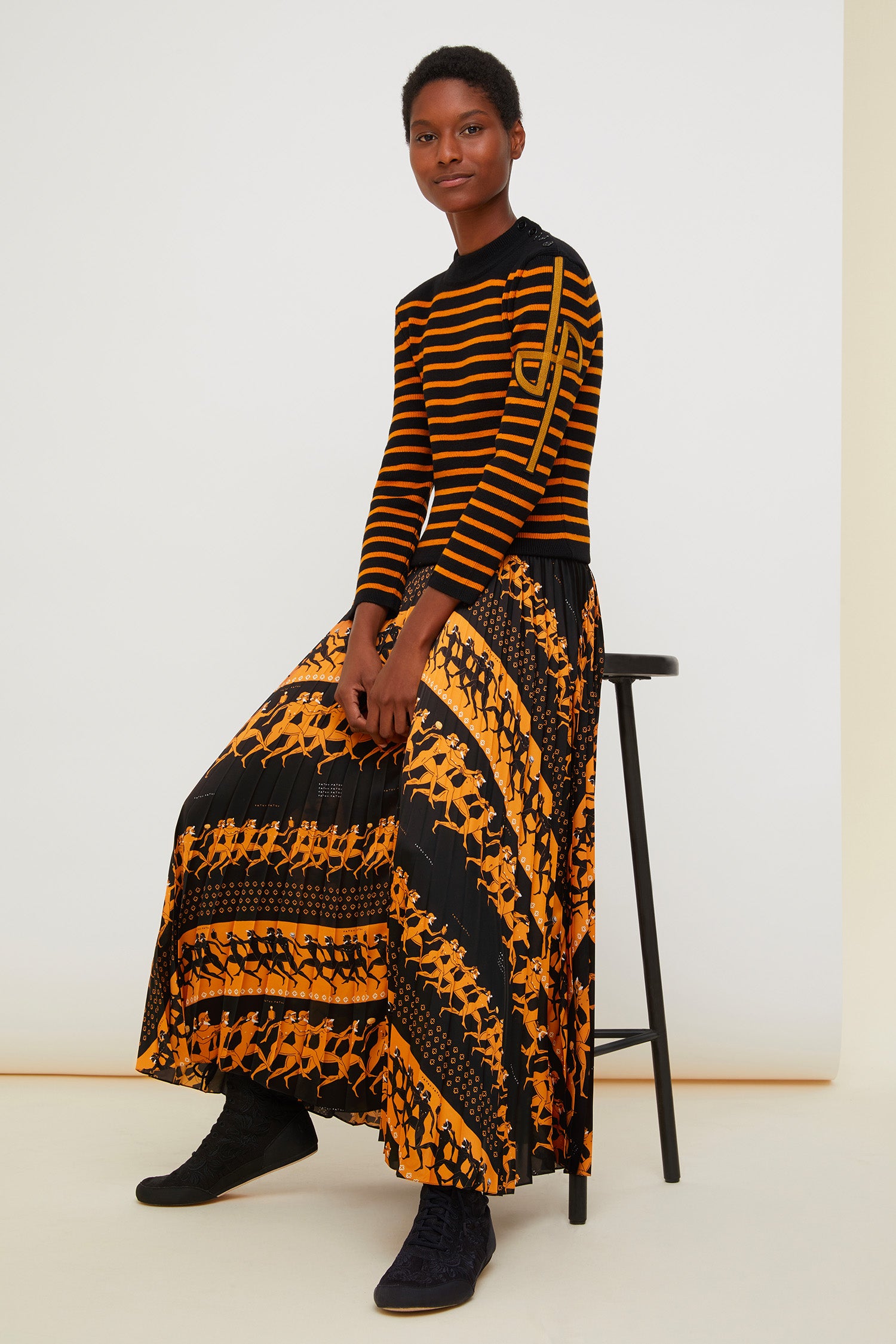 Patou SK007 jupe plissée maxi Sport Education