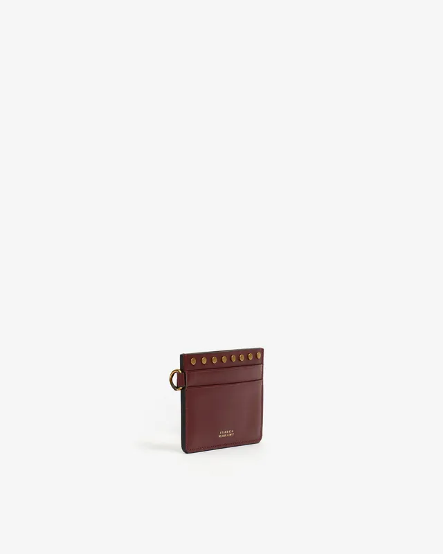 Isabel Marant Oskan MP0059FA porte-cartes cuir bordeaux