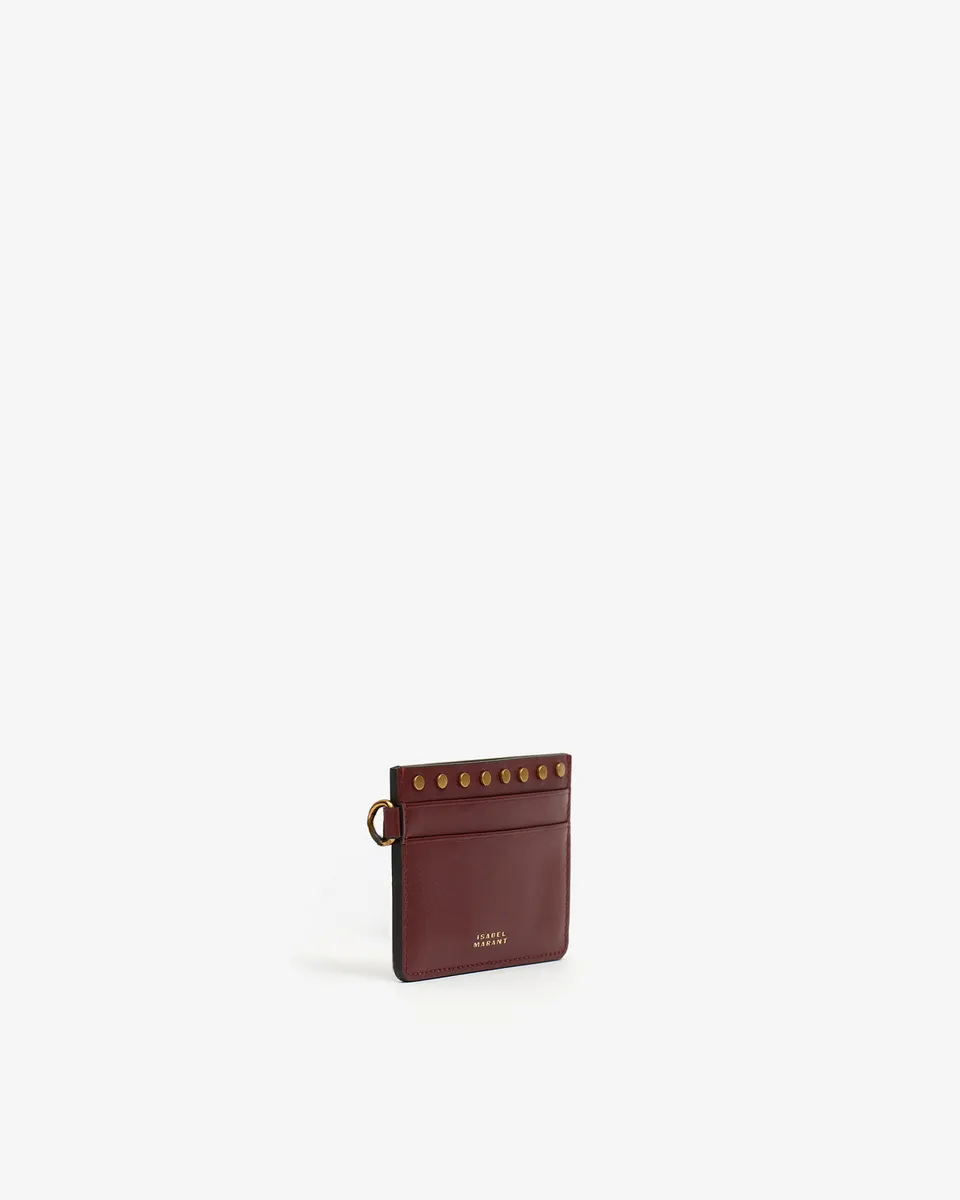 Isabel Marant Oskan MP0059FA porte-cartes cuir bordeaux