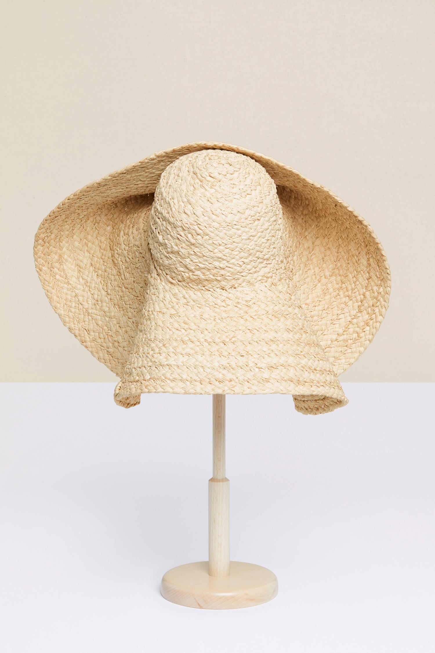 Patou AC007 capeline tressée crème palmier orné TU