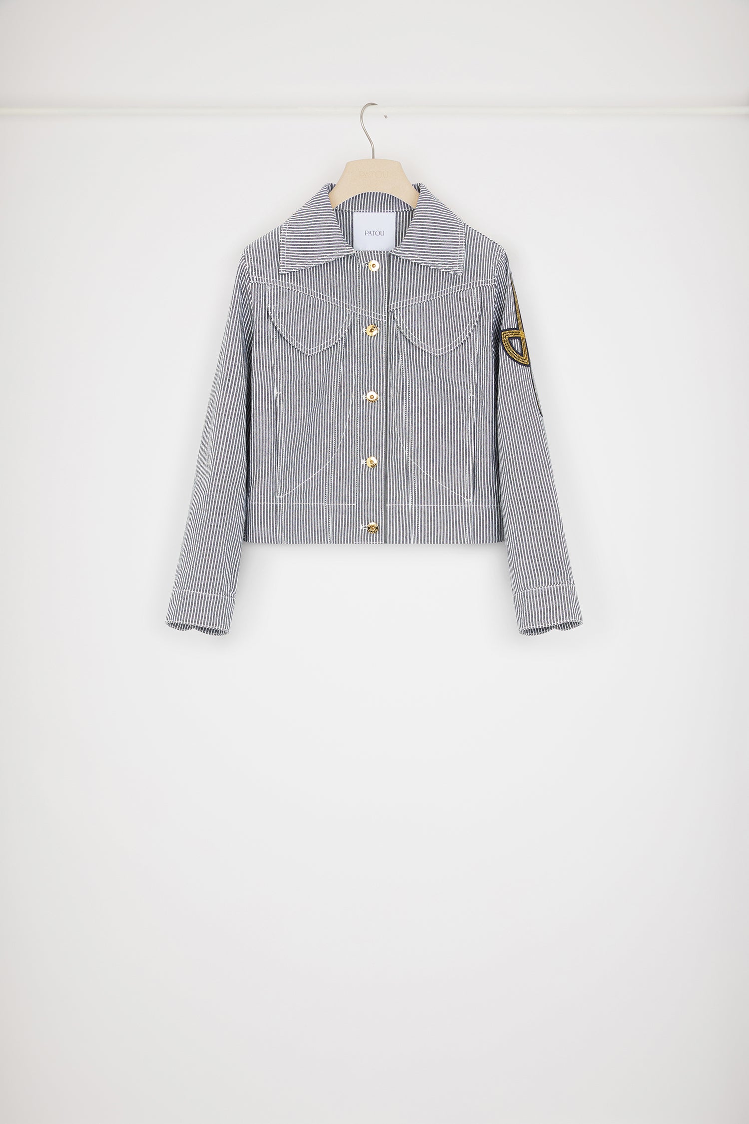 Patou OU00101765057 veste jean rayée bleu coton iconique