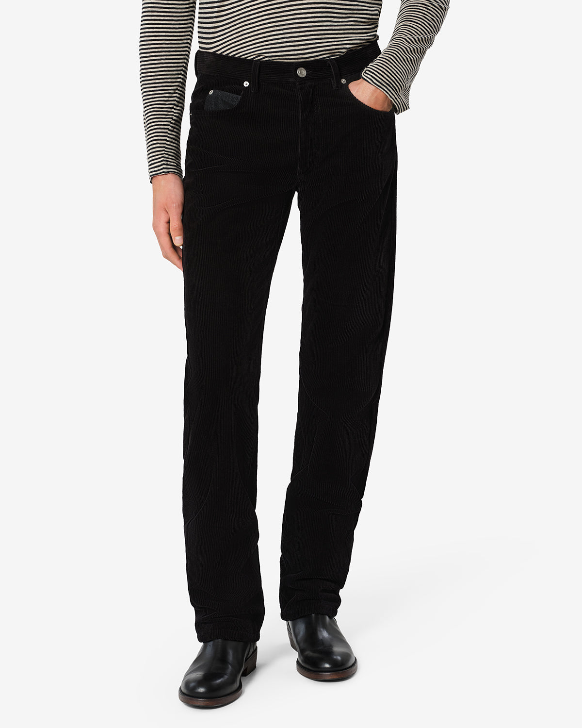 Isabel Marant Jude jean velours noir droit