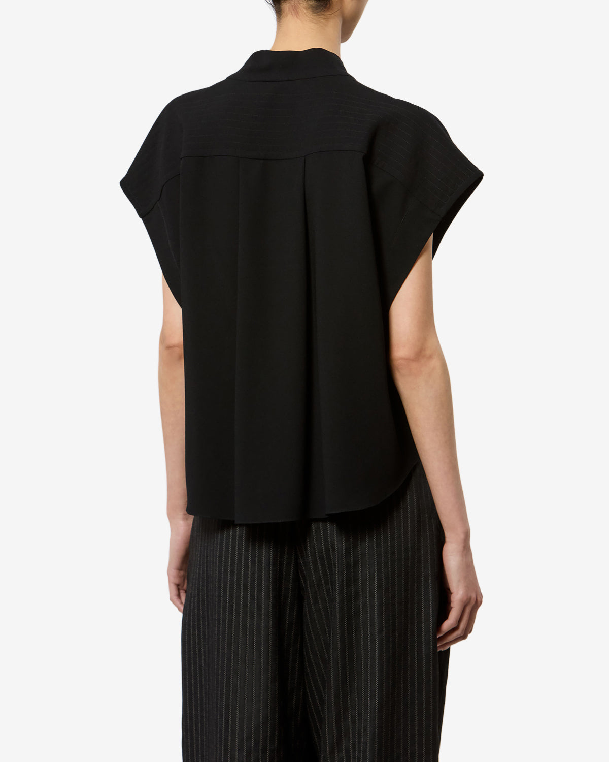 Isabel Marant Selene blouse crêpe noir lavallière
