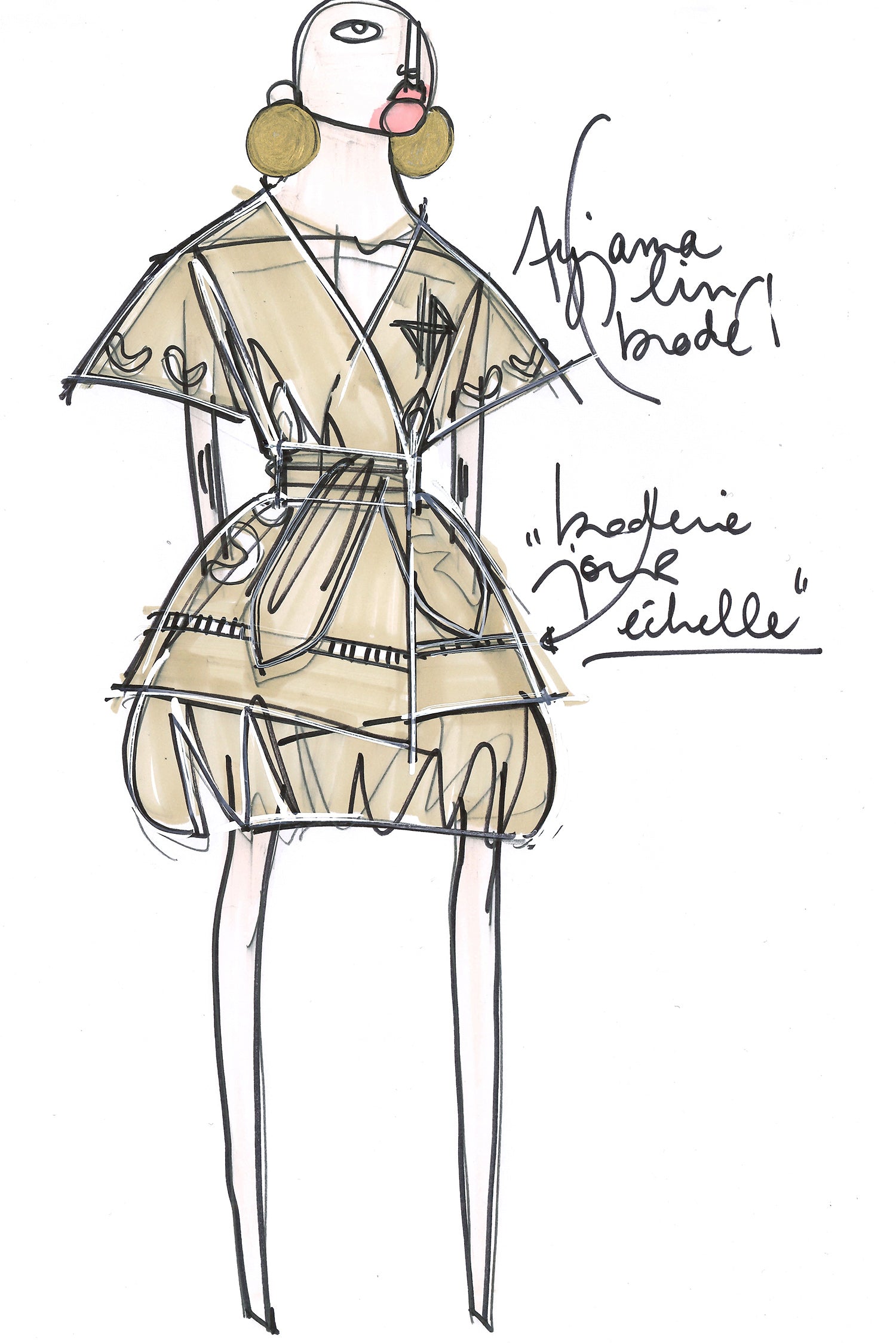 Patou JA009 Veste Lin Coton Grise Ceinture