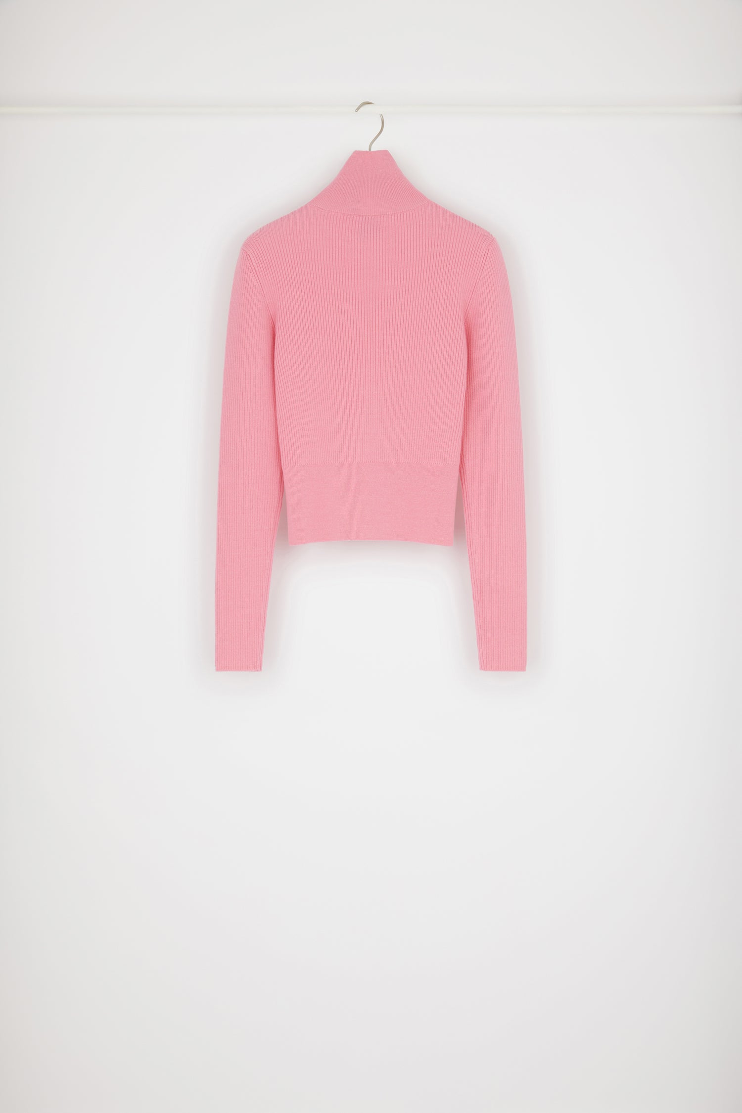 Patou KN058 pull fuchsia col montant maille laine