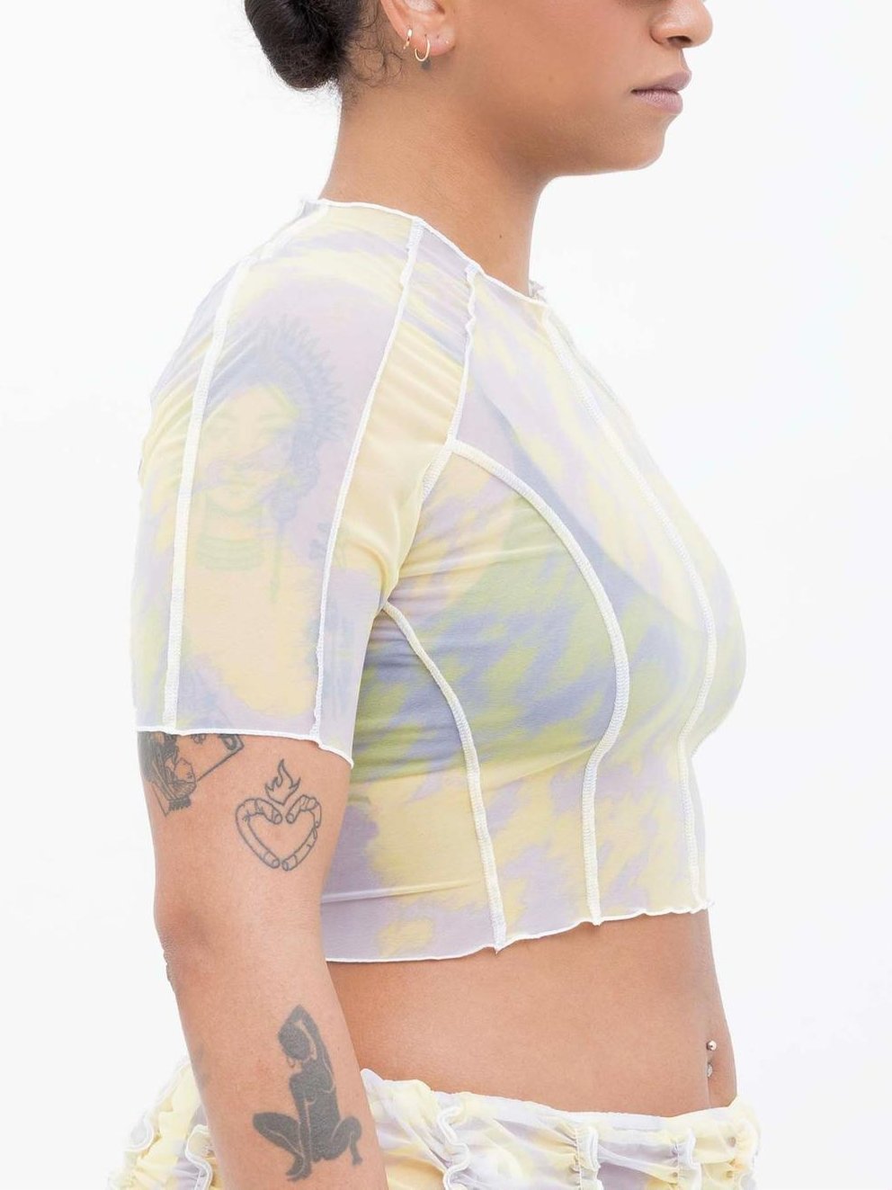 Ester Manas Printed Crop Top haut mimosa imprimé