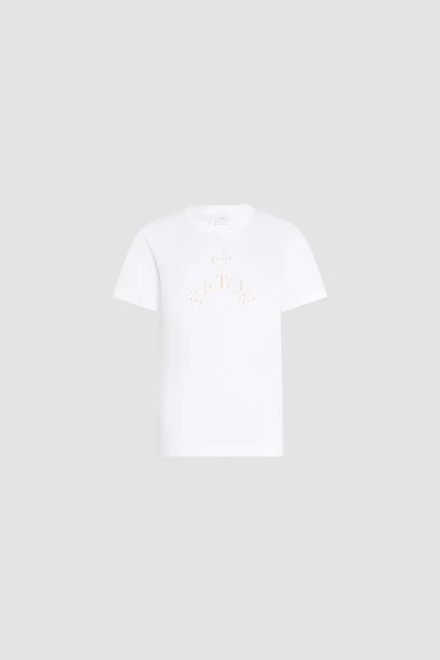 Patou JE217 t-shirt blanc coton bio broderie JP