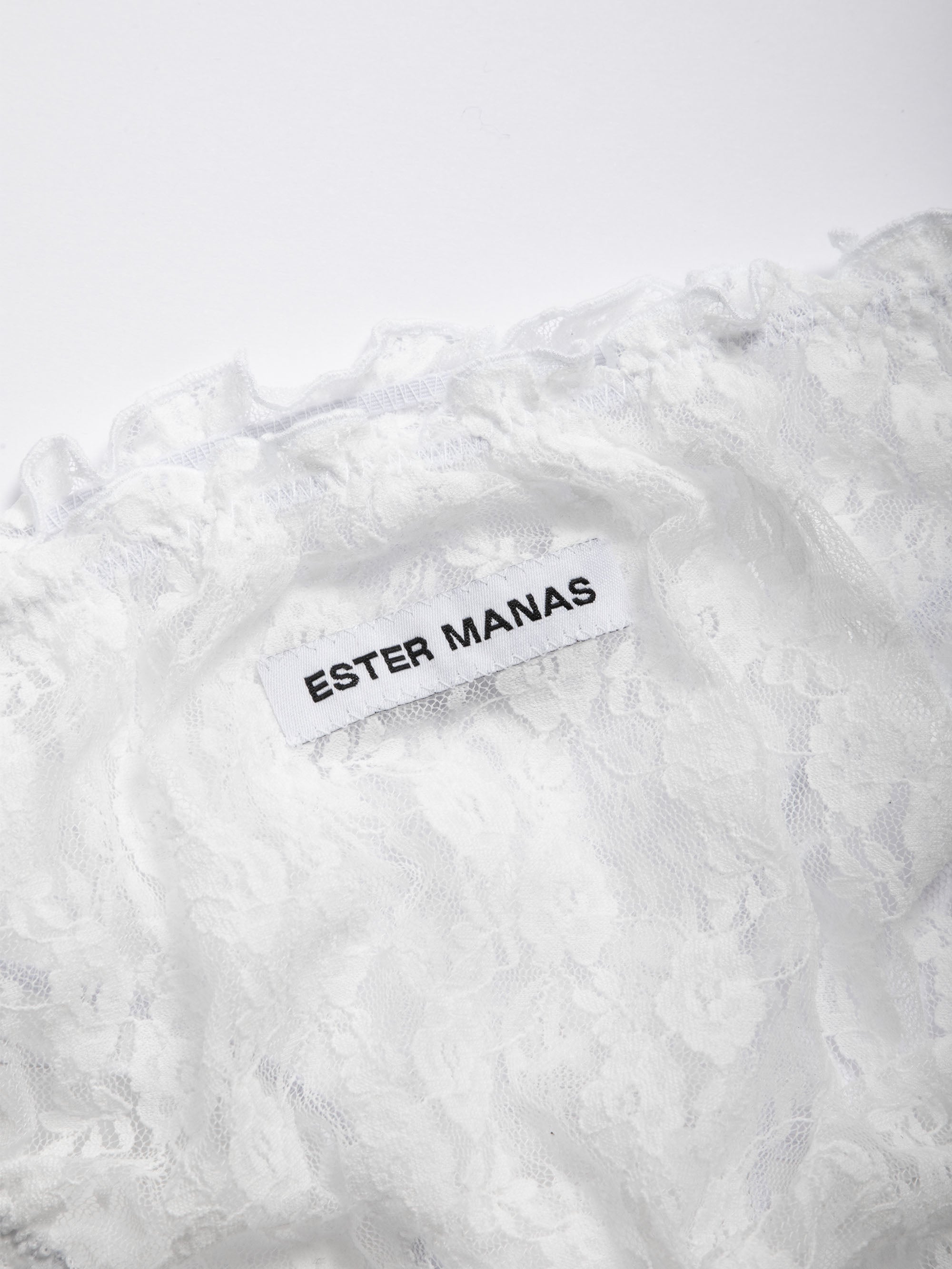 Ester Manas Ruffled Panties culotte dentelle blanche florale