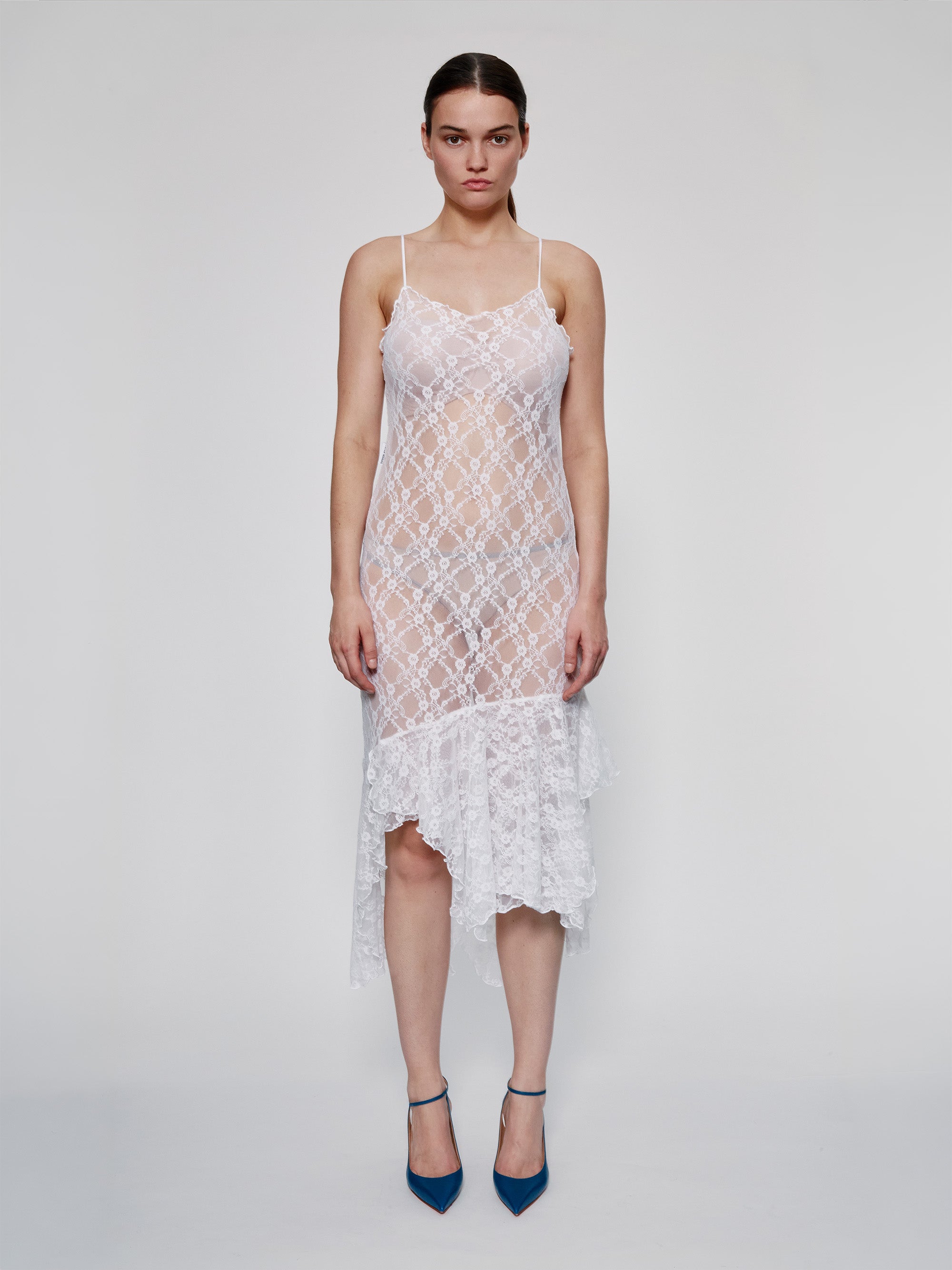 Ester Manas White Floral Lace Easy Dress blanche XS/S