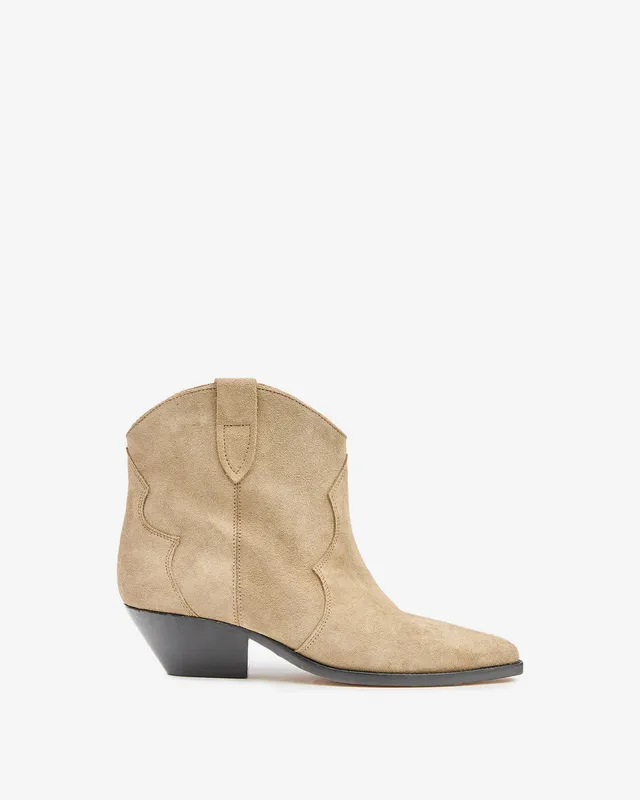 Isabel Marant Dewina bottines cuir taupe talon 4 cm