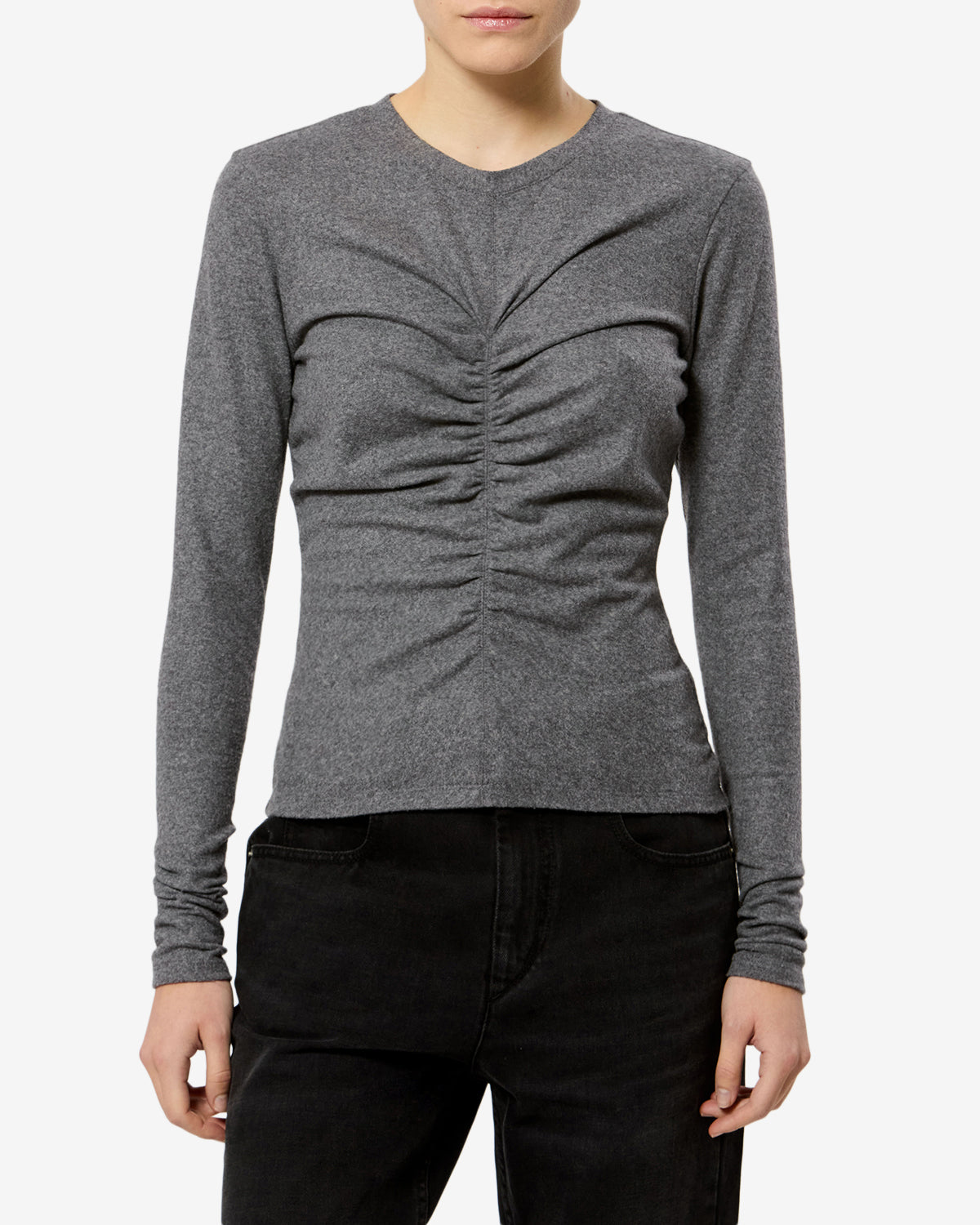 Isabel Marant Delesa top ajusté gris jersey