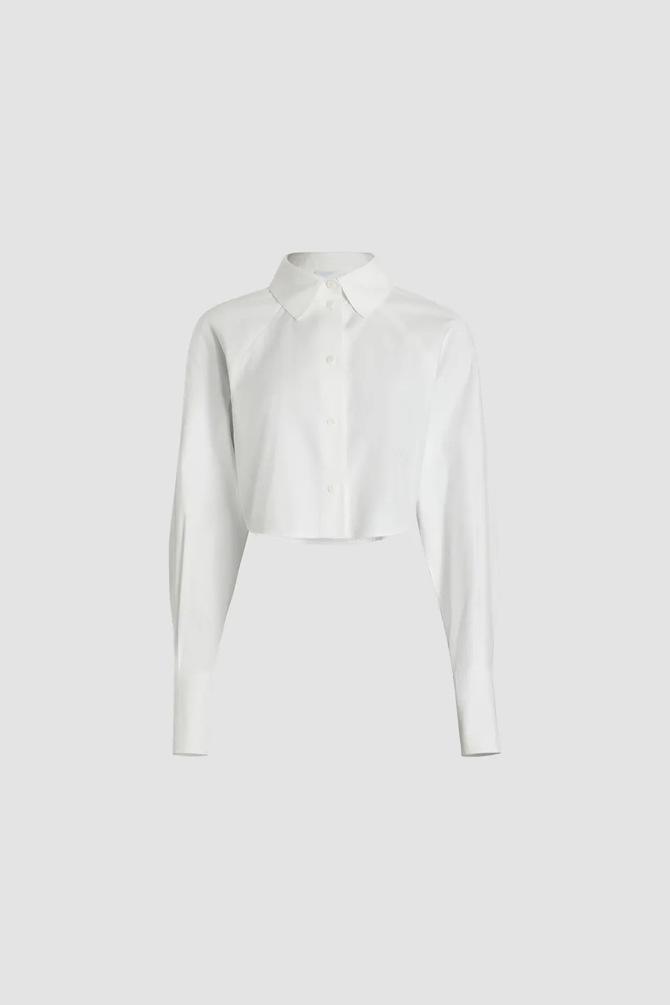 Patou BL0330017001W chemise cropped blanche coton bio