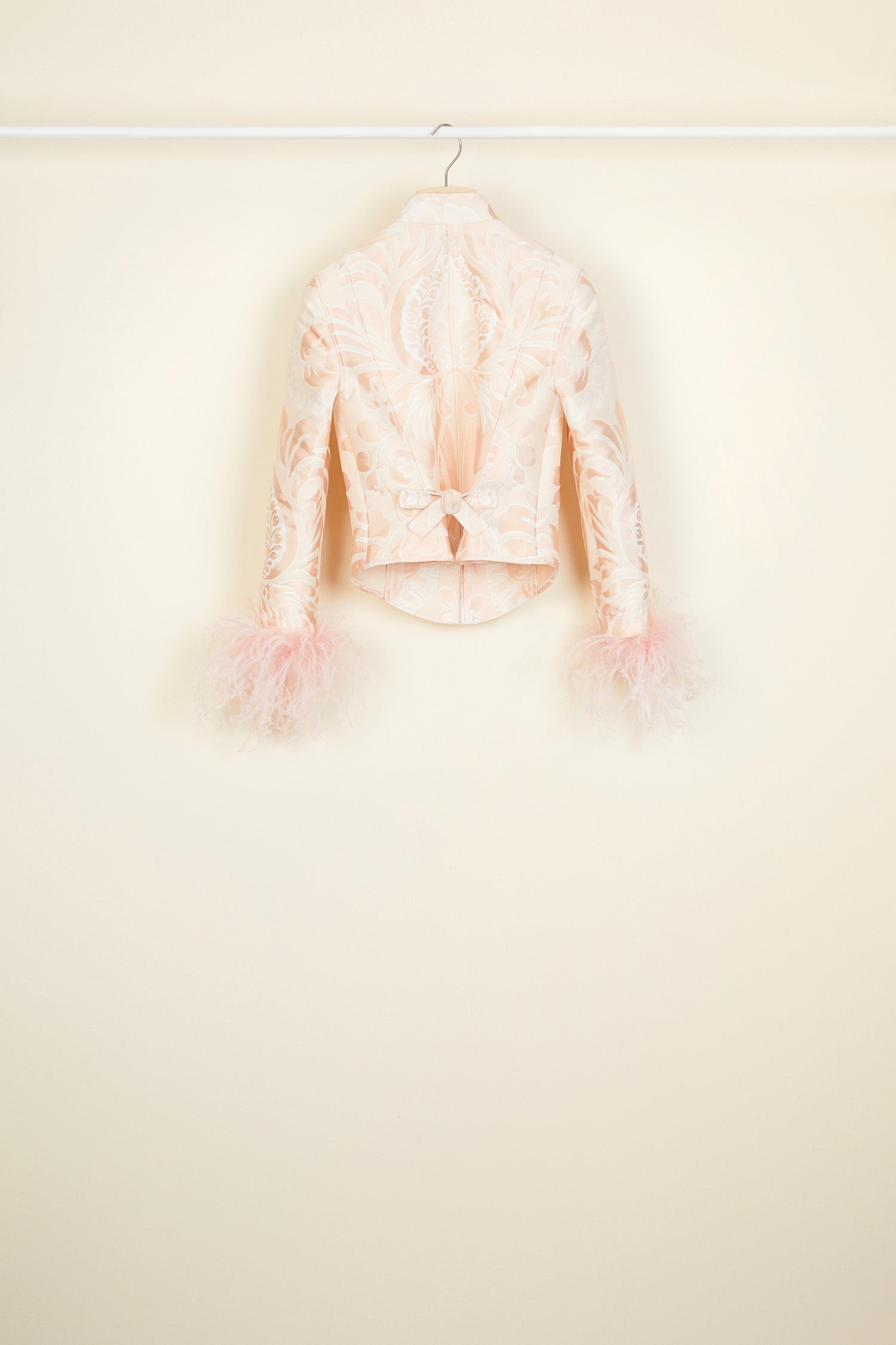 Patou H20OU00200075002 veste brocart Peach Blossom