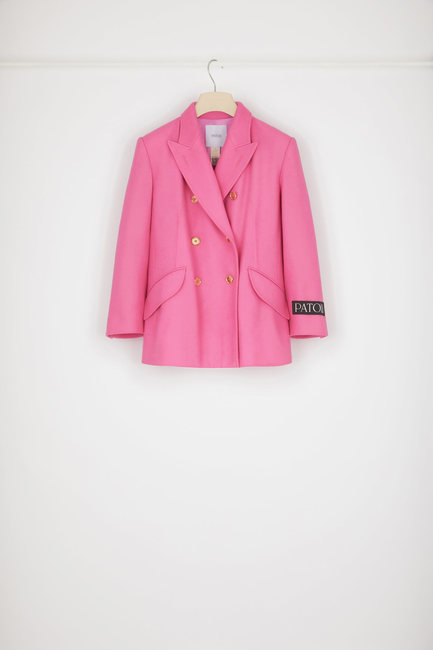 Patou H22JA0270003451P veste croisée rose laine taille 38