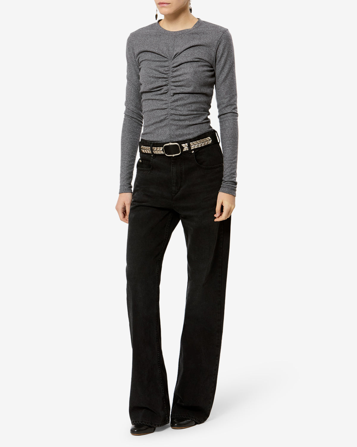 Isabel Marant Delesa top ajusté gris jersey