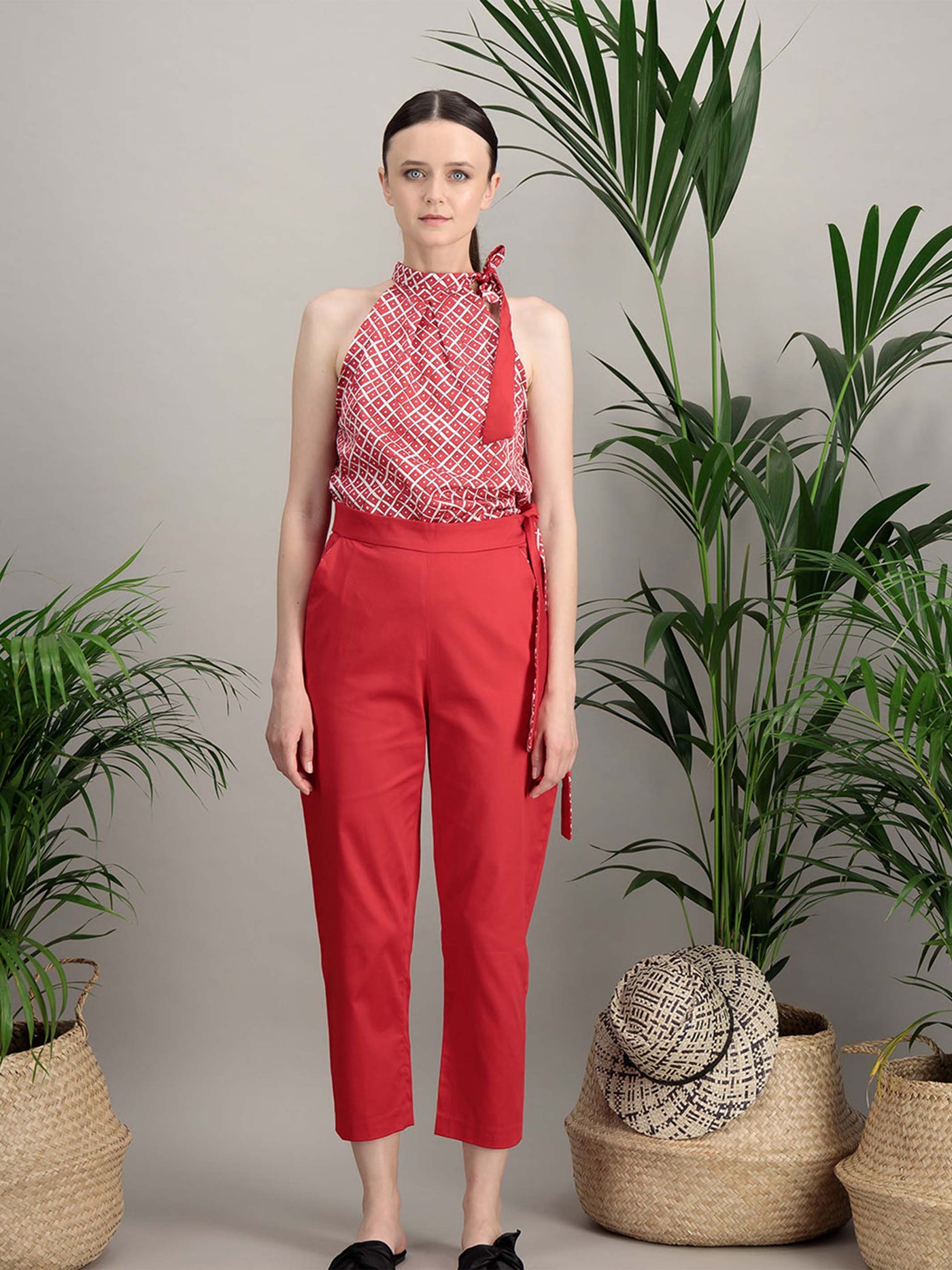 Anahide Saint André Arbor pantalon coton stretch noué