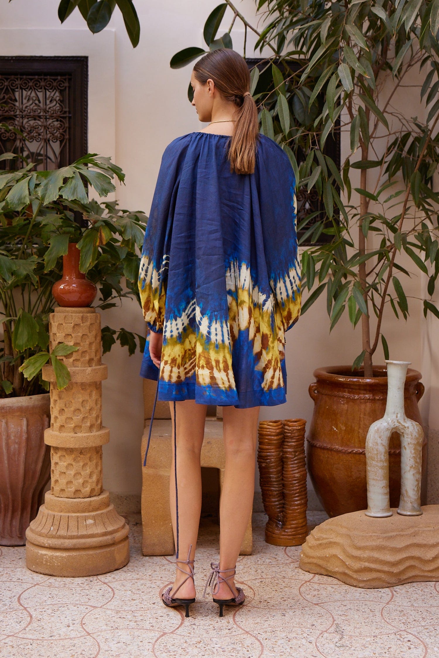 Alemaïs Martine mini robe tunique ramie tie-dye