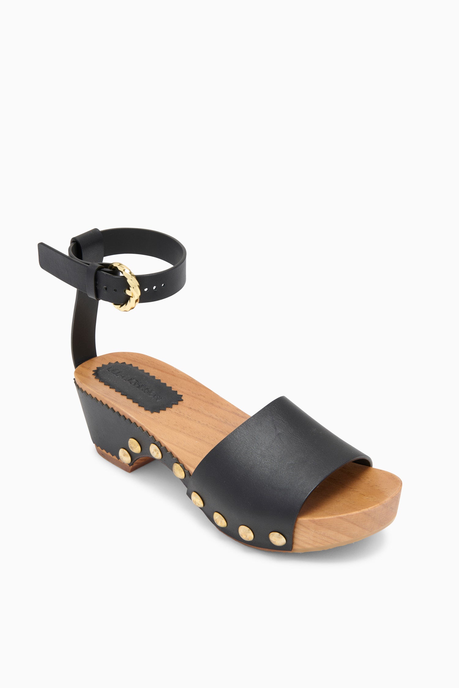 Ulla Johnson Esti Clog sabots noir cuir talon 60 mm