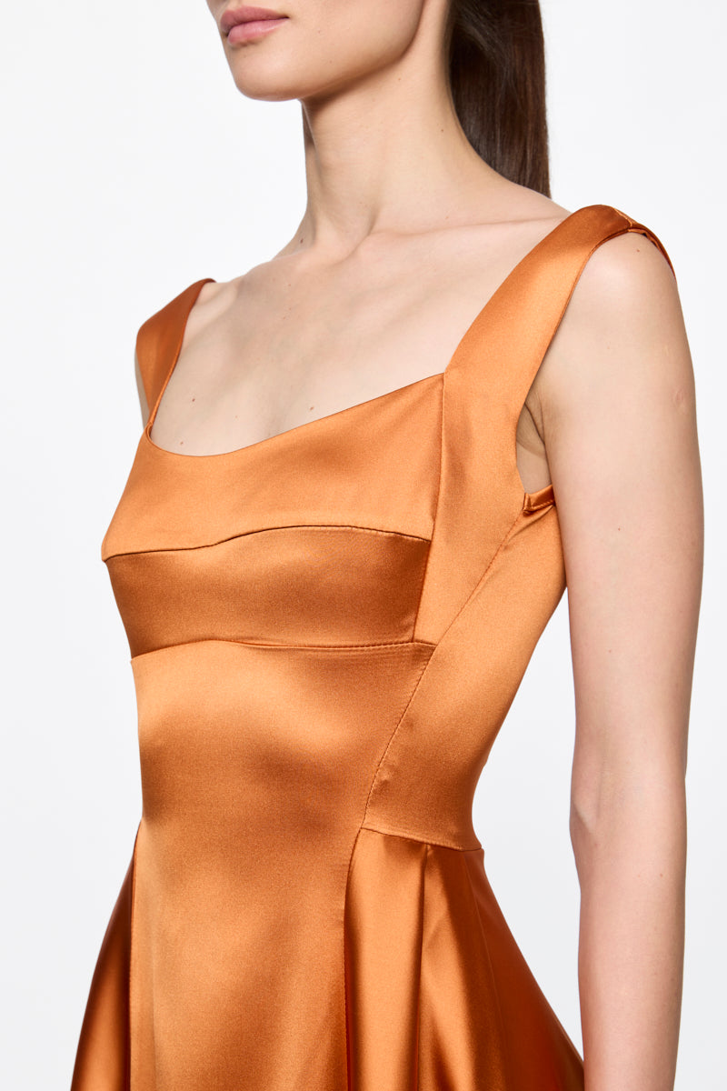 ATU Body Couture robe soirée orange satin taille S corset