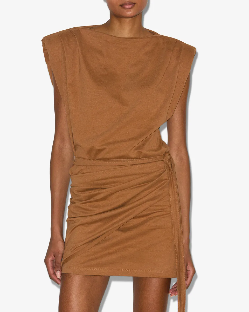 Isabel Marant Marielle robe jersey coton caramel