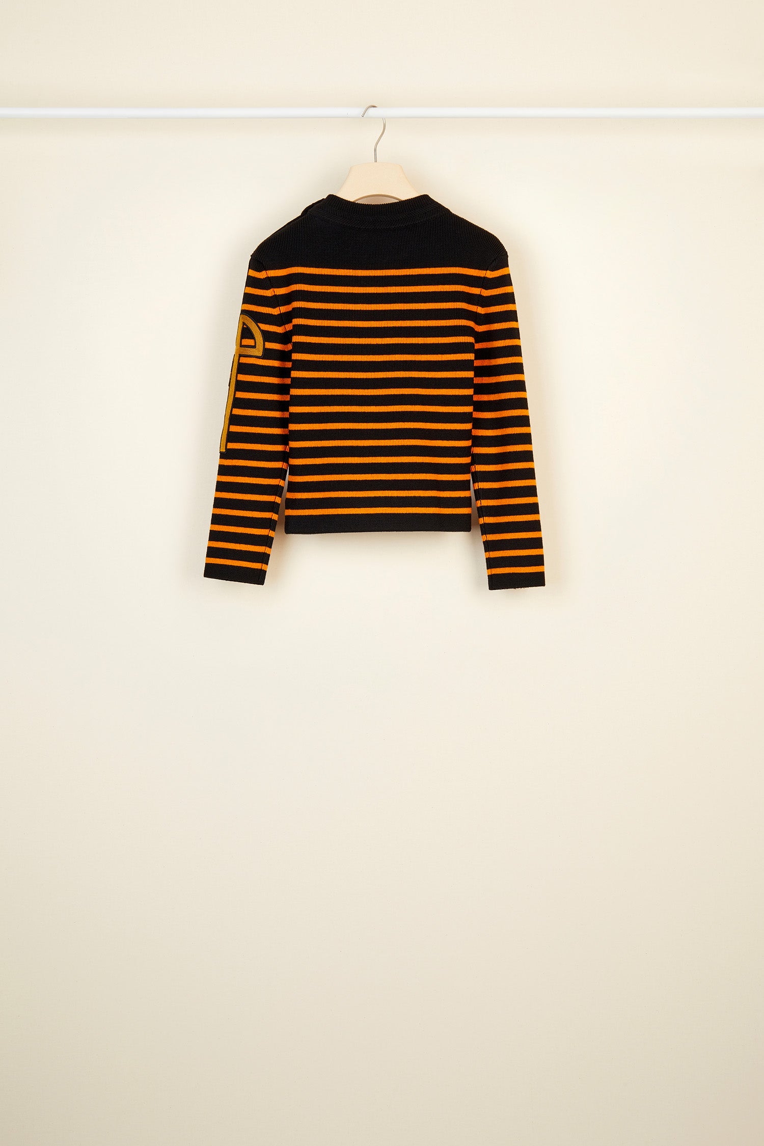 Patou KN003 pull marinière laine noir sienne XS-XL
